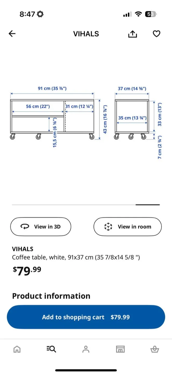 IKEA Vihals Coffee Table - White image indicator(2)