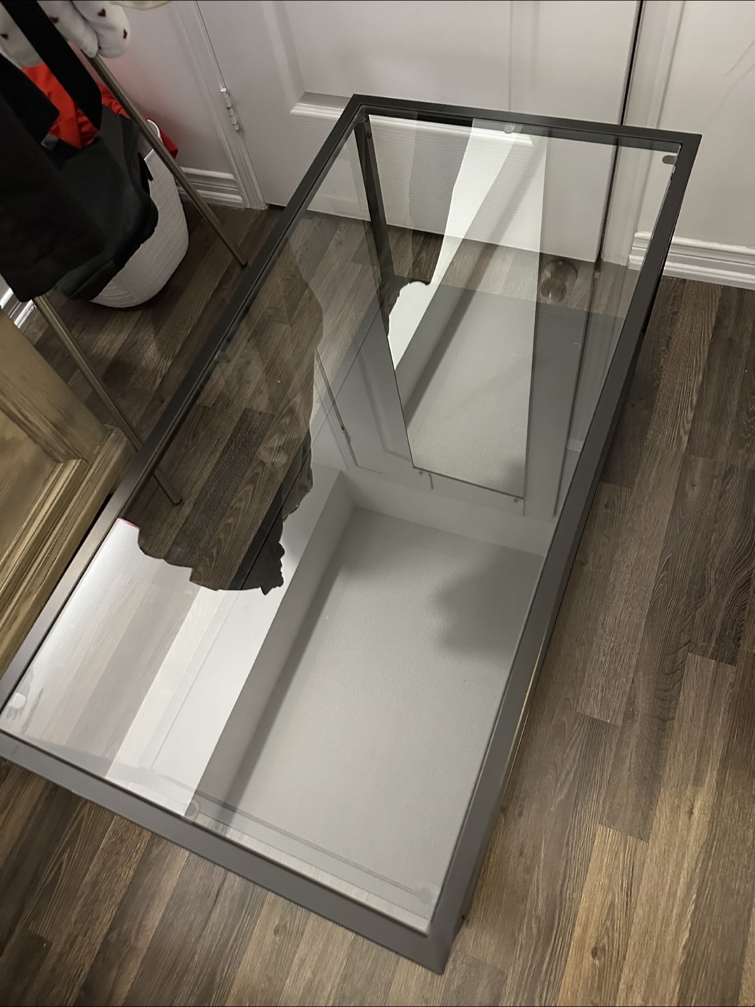 Glass Top Coffee Table with Storage