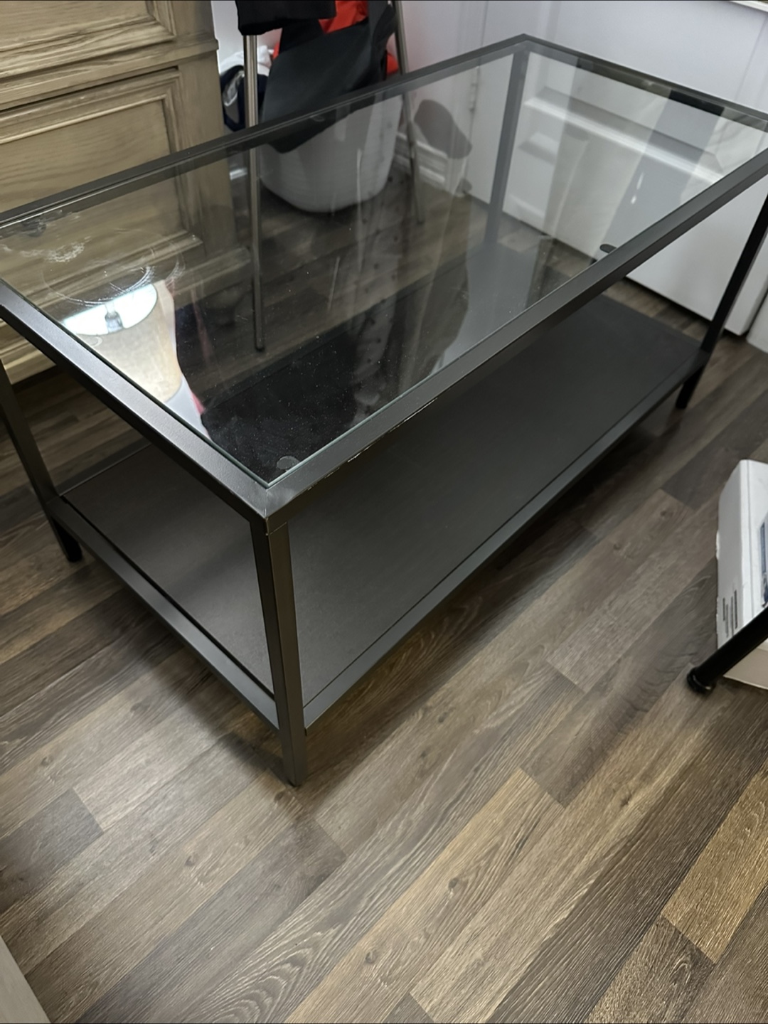 Glass Top Coffee Table with Storage - photo 2
