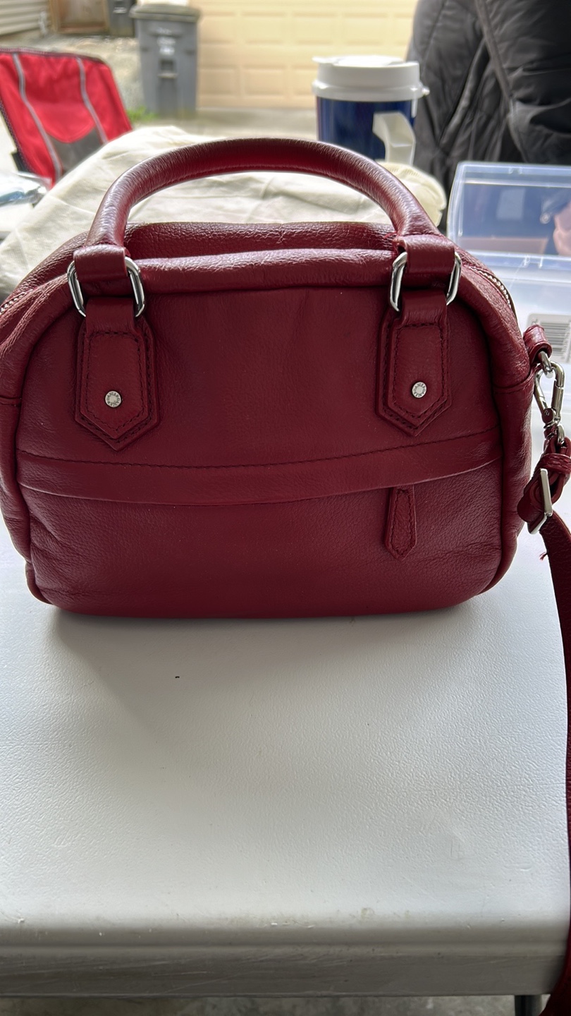 Red Leather Satchel Handbag - photo 4
