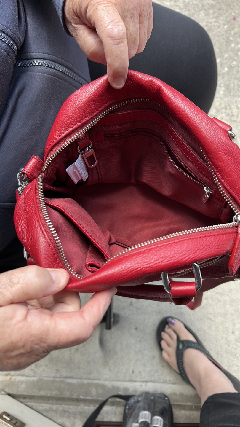 Red Leather Satchel Handbag - photo 5