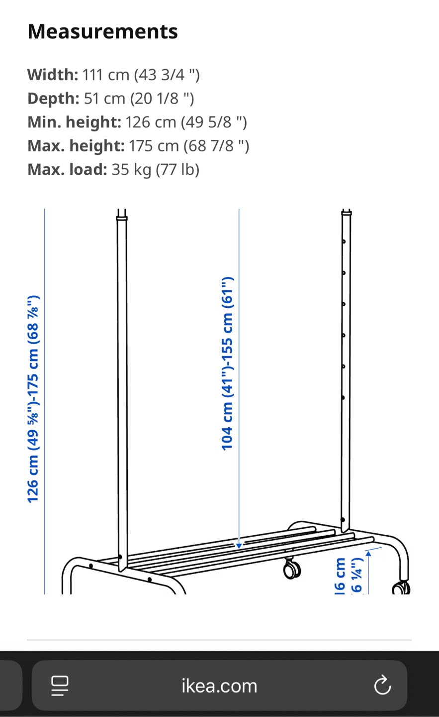 IKEA White Clothing Rack - photo 3
