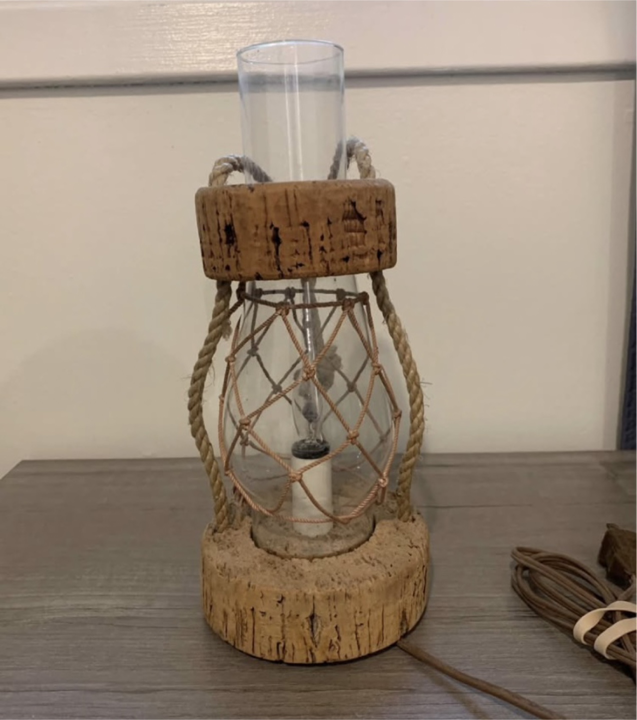 Nautical Cork and Rope Table Lamp