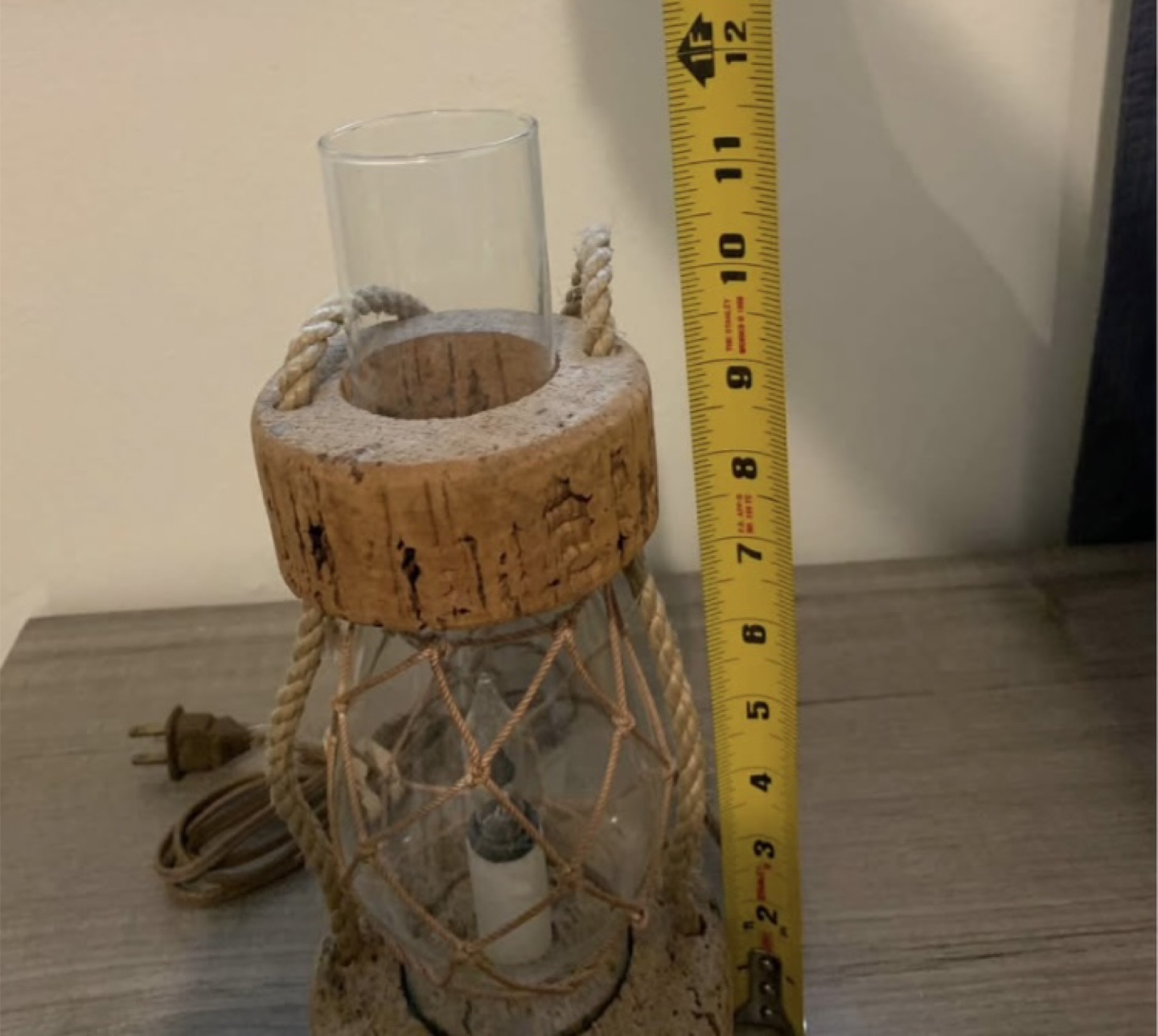Nautical Cork and Rope Table Lamp - photo 4