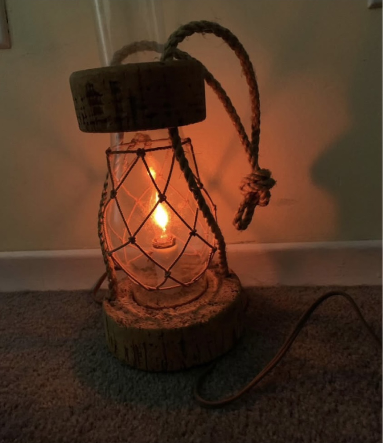 Nautical Cork and Rope Table Lamp - photo 2