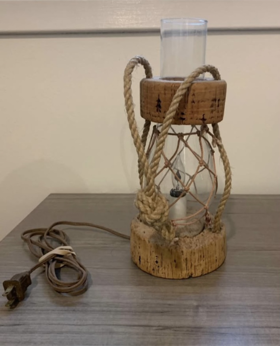 Nautical Cork and Rope Table Lamp - photo 3