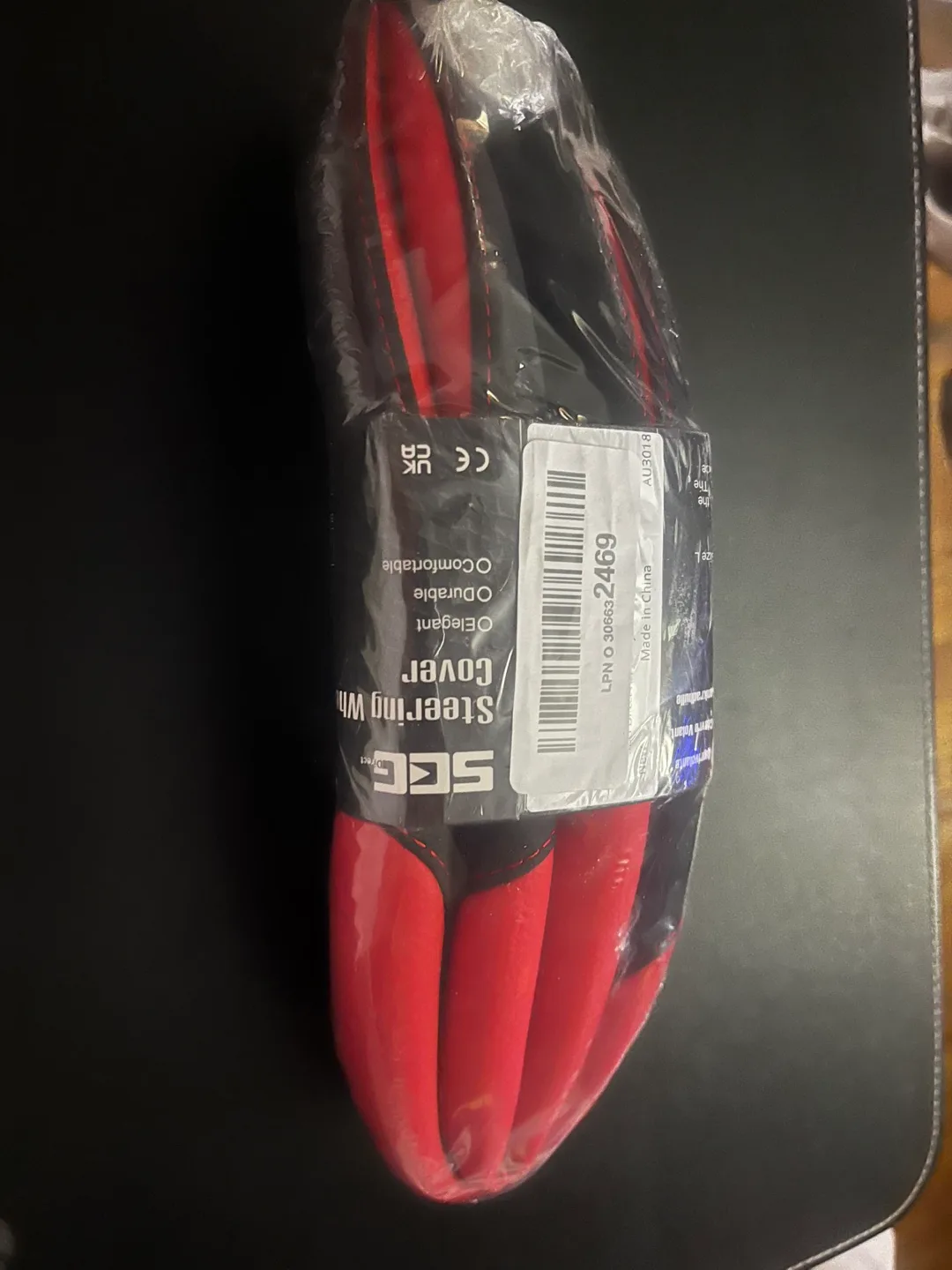 BRAND NEW Red And Black Size M Steering Wheel Cover image indicator(2)