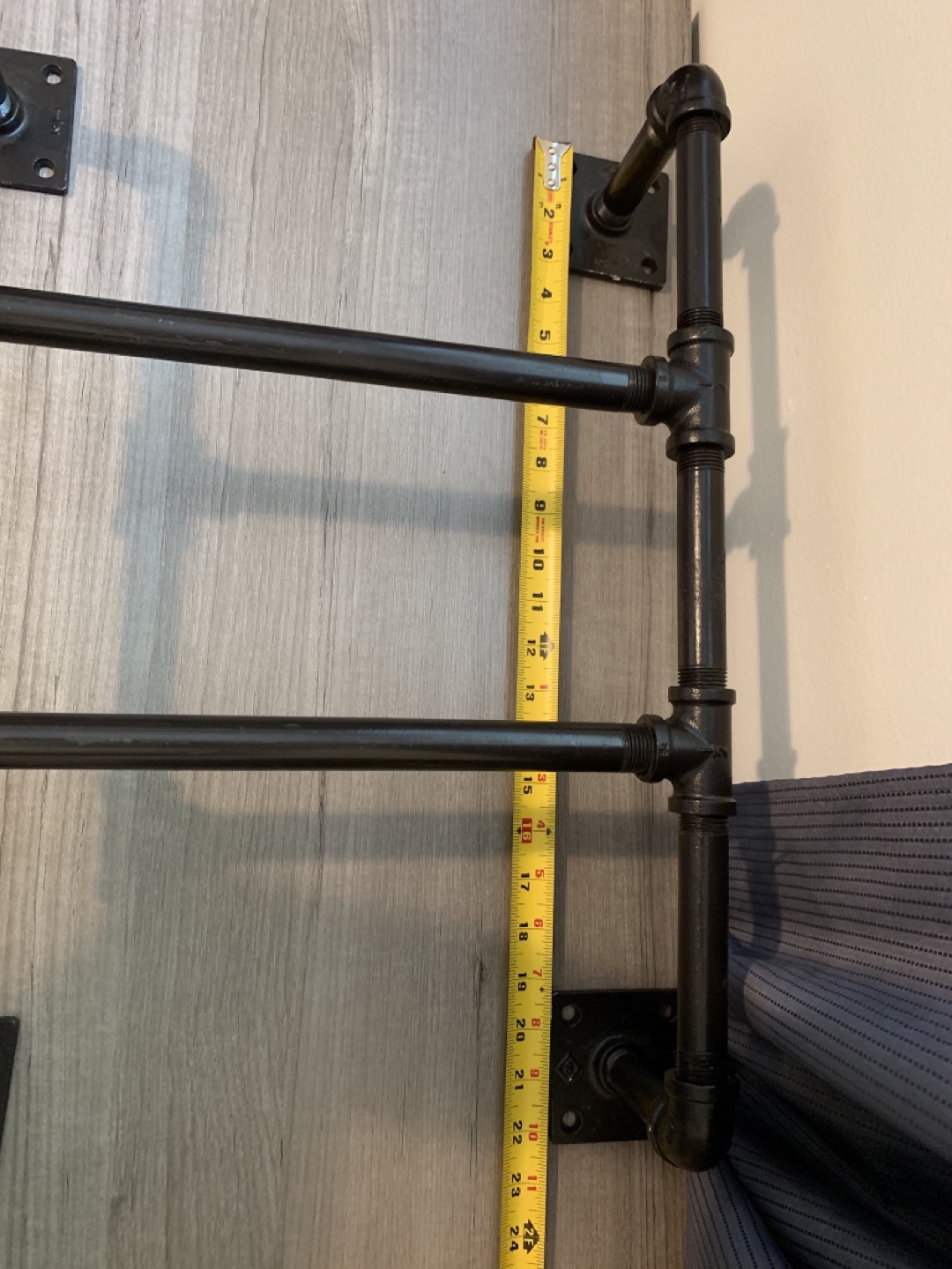 Black Industrial Pipe Towel Rack - photo 4