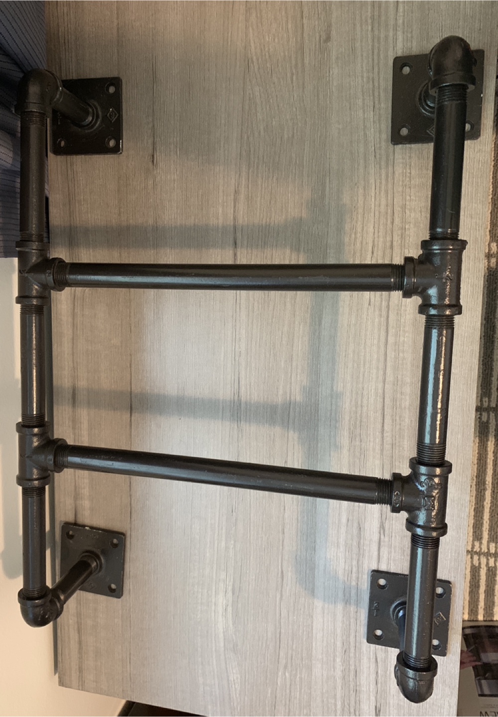 Black Industrial Pipe Towel Rack