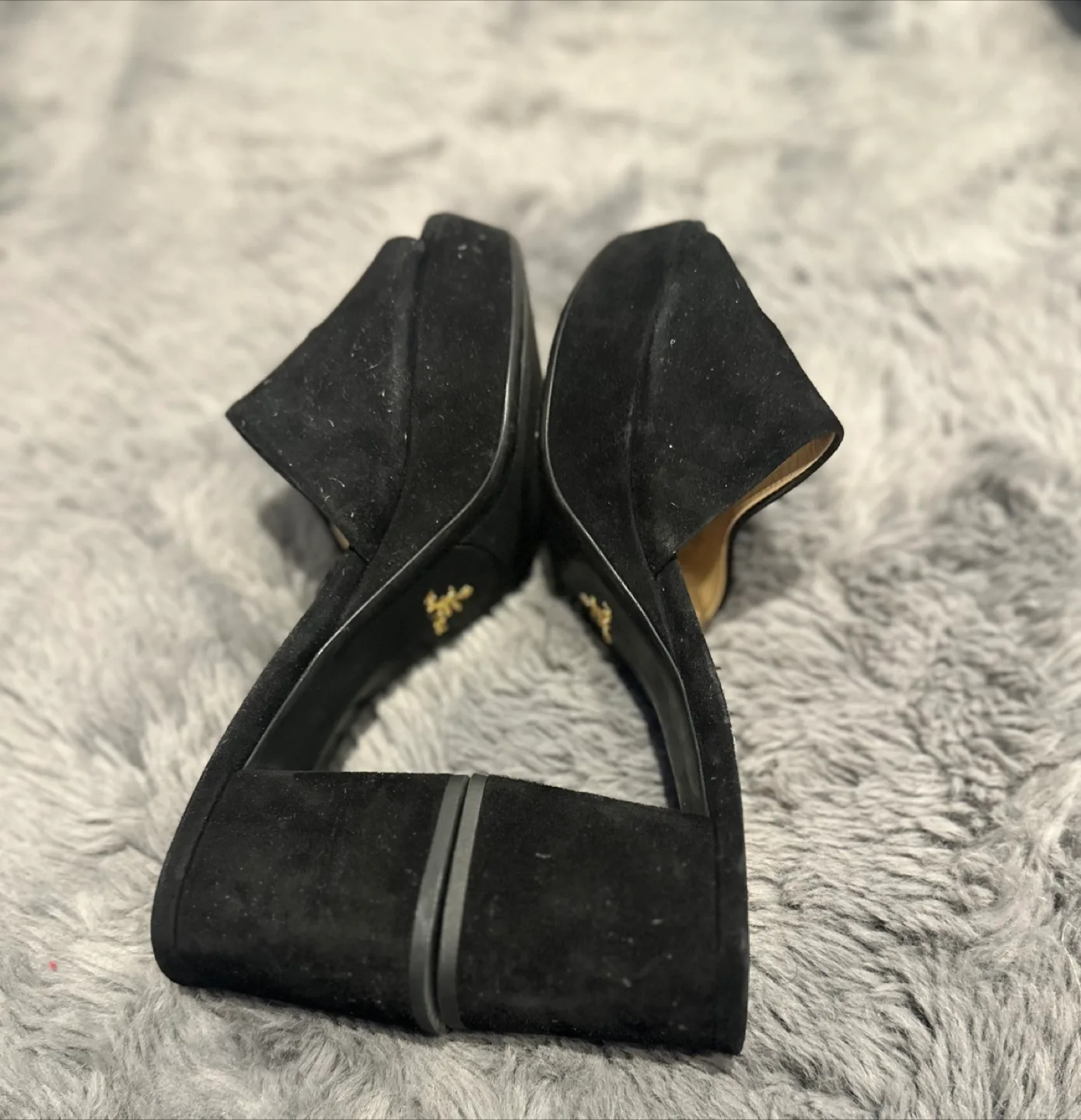 Prada Black Suede Platform Sandals image indicator(2)