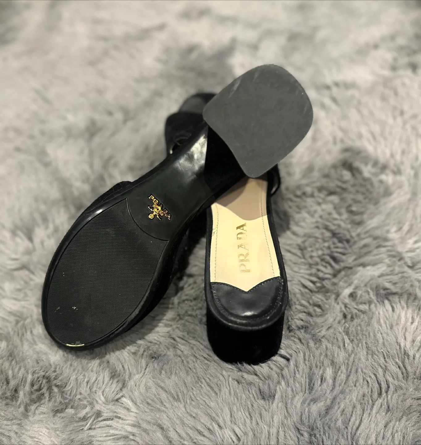 Prada Black Suede Platform Sandals image indicator(3)