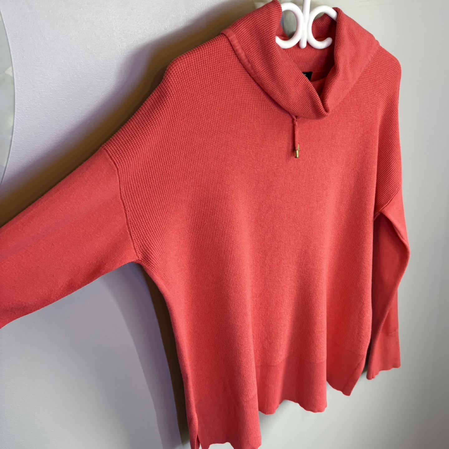 Jones New York Coral Waffle Knit Cowl Neck Drop Shoulder Sweater - photo 2
