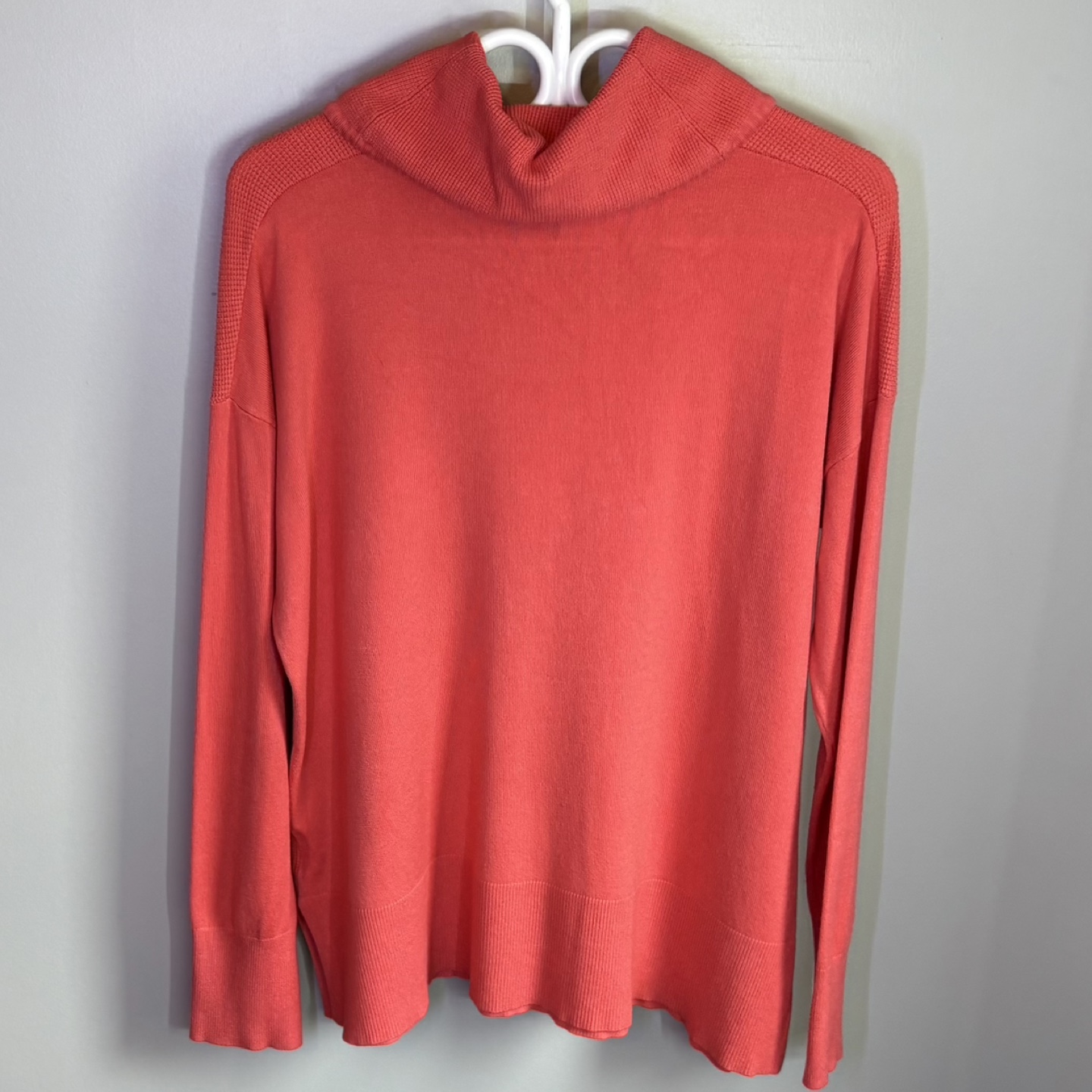 Jones New York Coral Waffle Knit Cowl Neck Drop Shoulder Sweater - photo 5