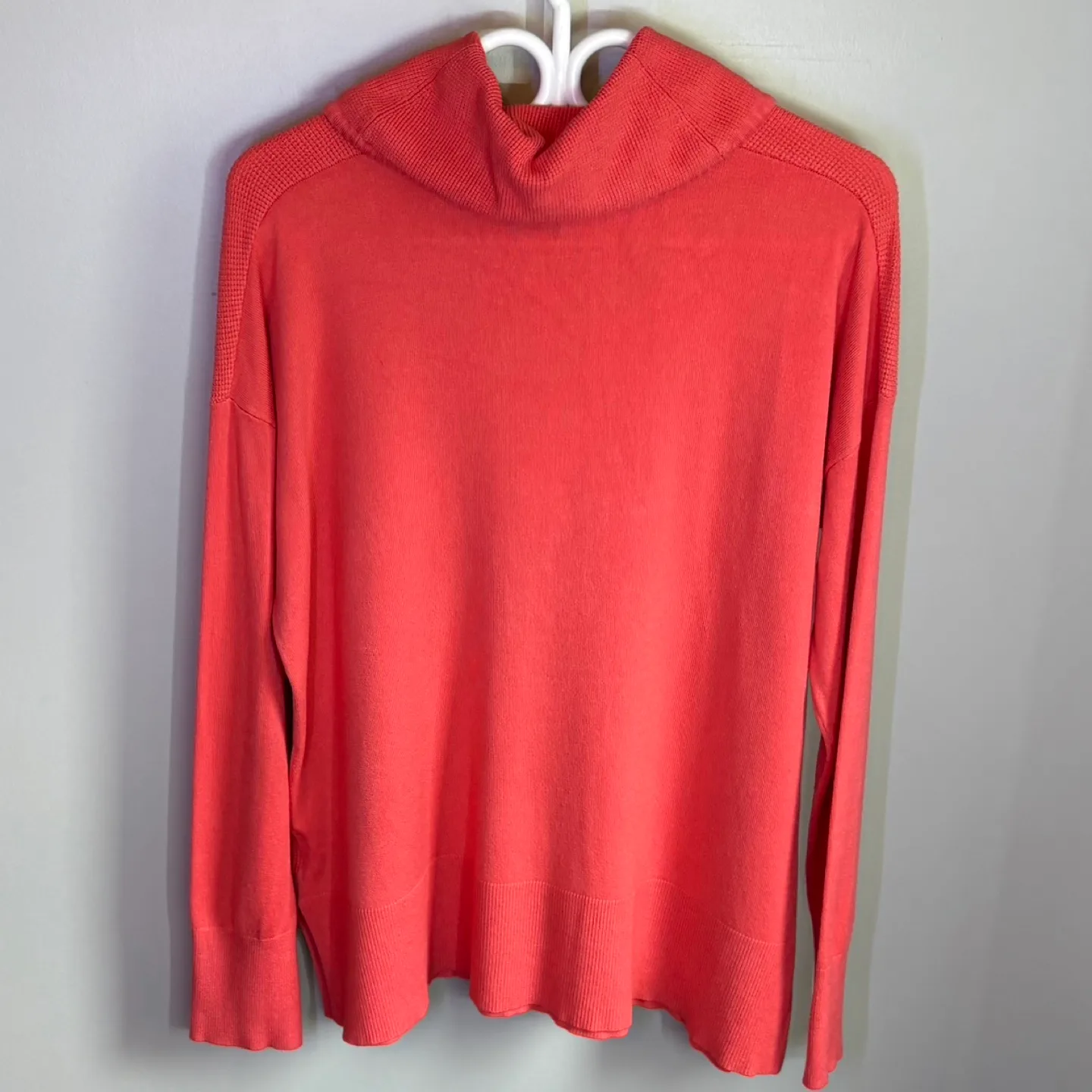 Jones New York Coral Waffle Knit Cowl Neck Drop Shoulder Sweater image indicator(5)