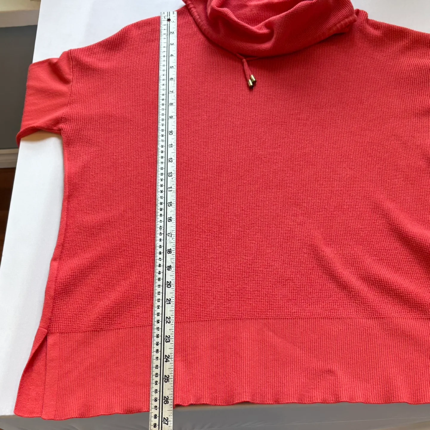 Jones New York Coral Waffle Knit Cowl Neck Drop Shoulder Sweater image indicator(8)