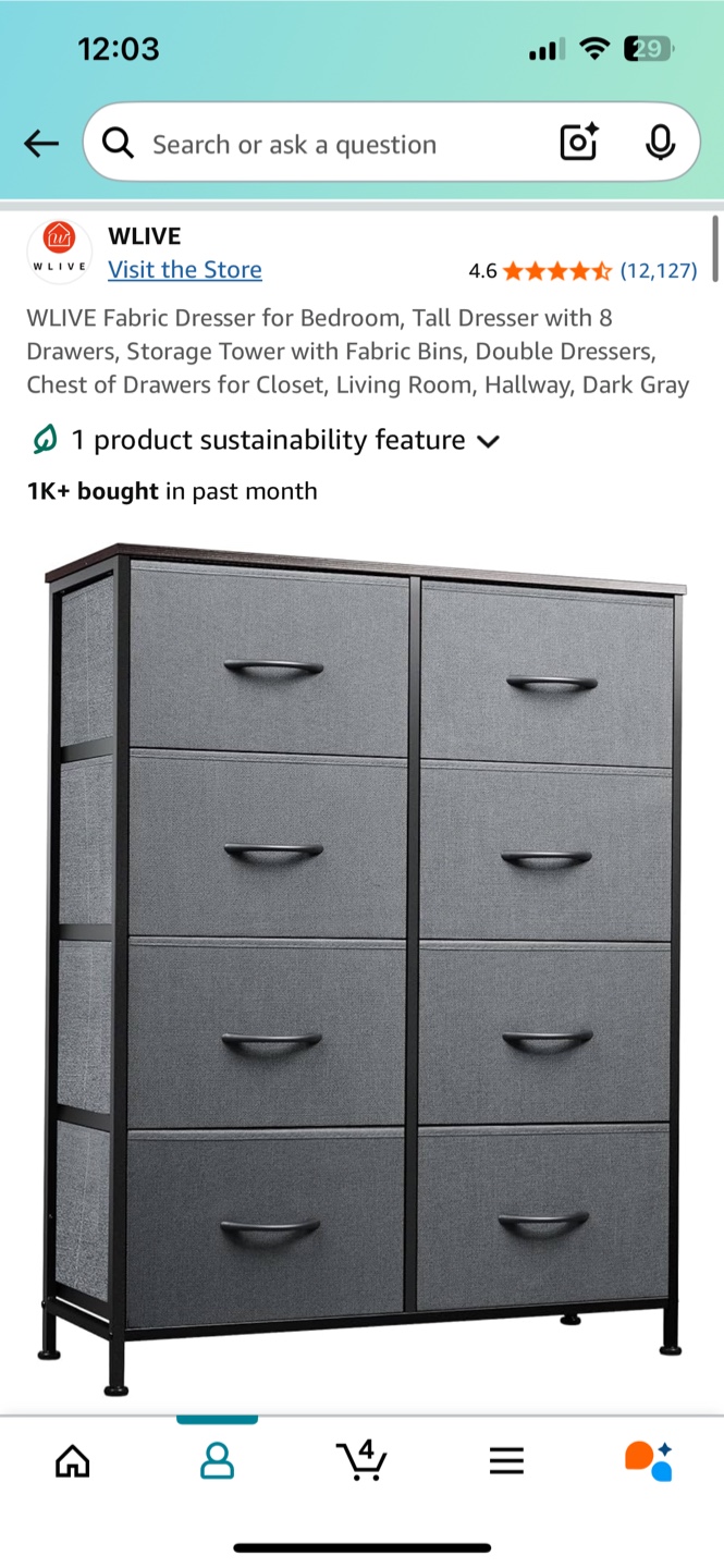 8-Drawer Fabric Dresser - Black - photo 4