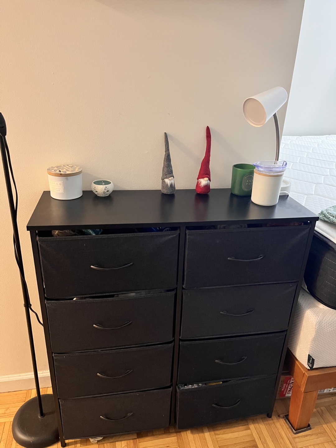 8-Drawer Fabric Dresser - Black