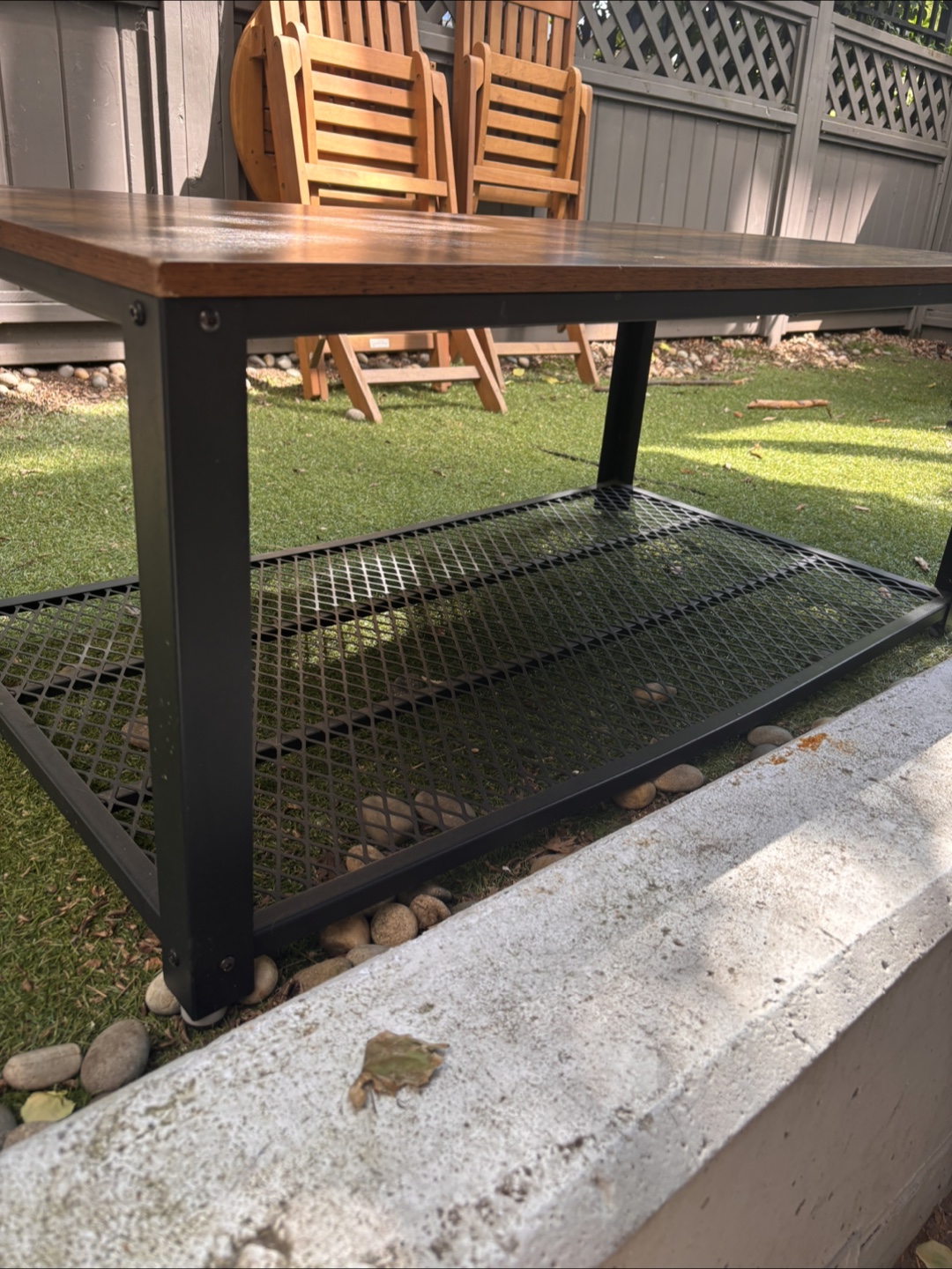 Rustic Industrial Coffee Table with Storage Shelf - photo 2
