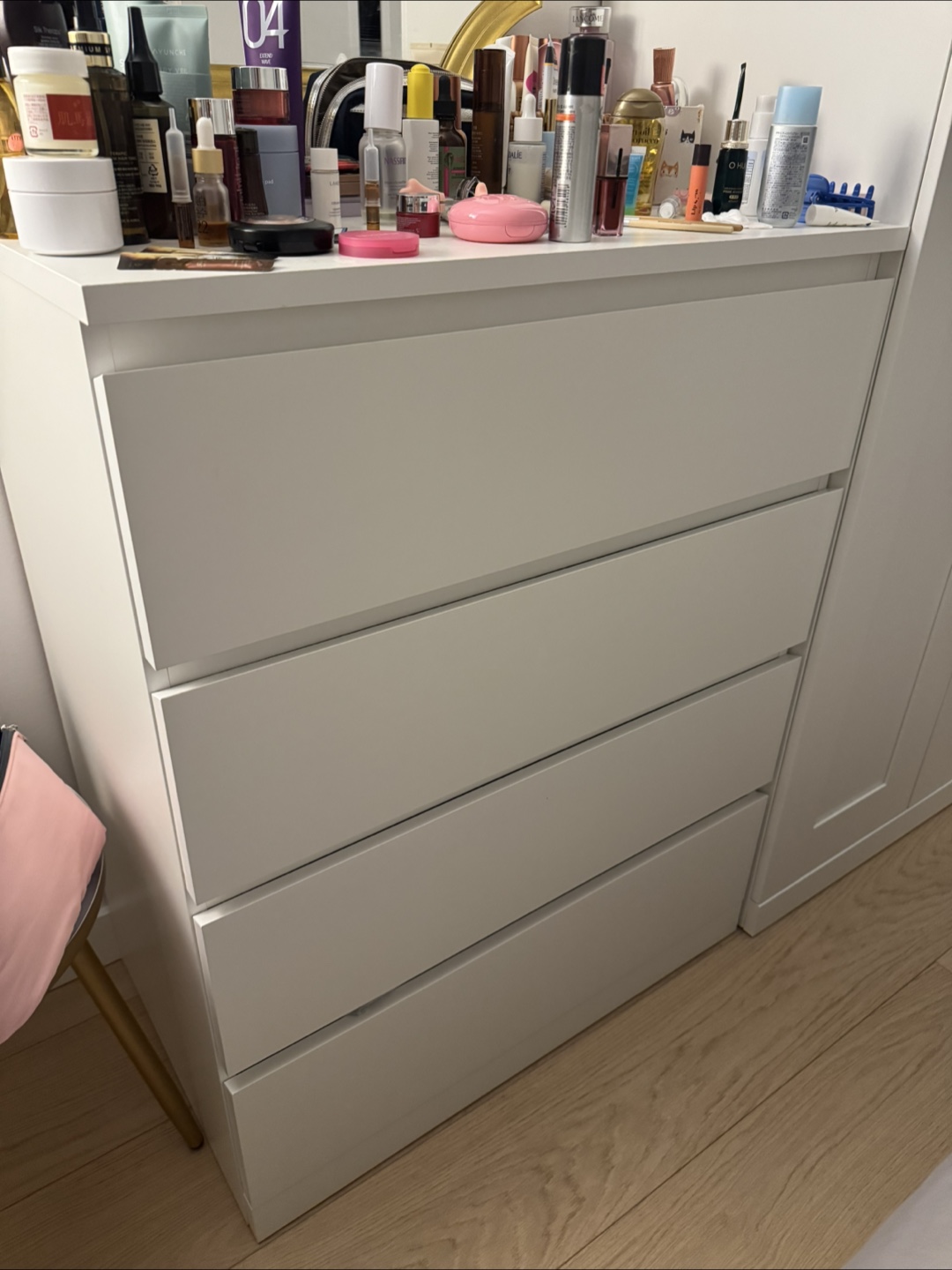White 4 Drawer Dresser and the mirror