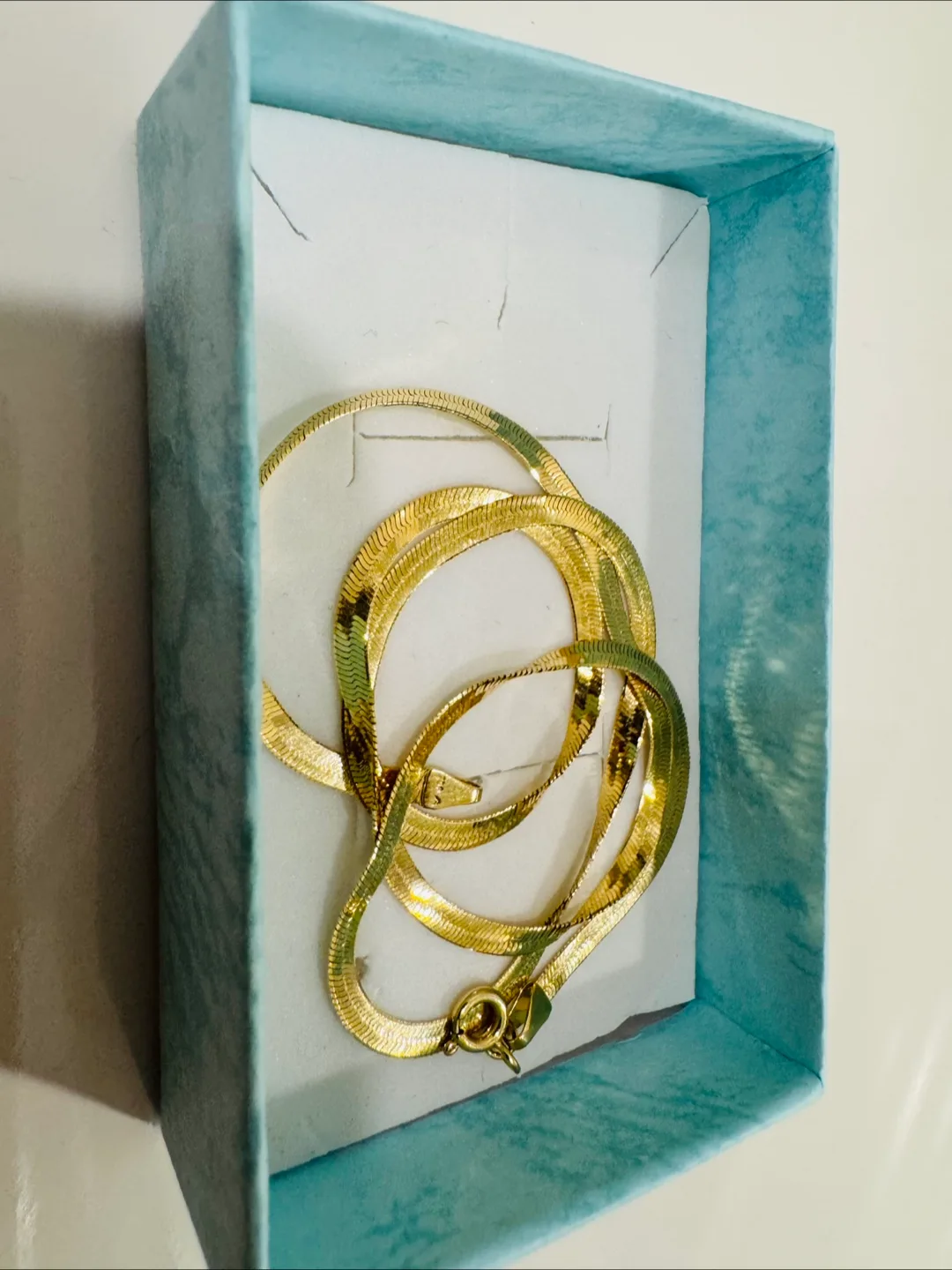 Gold Herringbone Necklace thumbnail