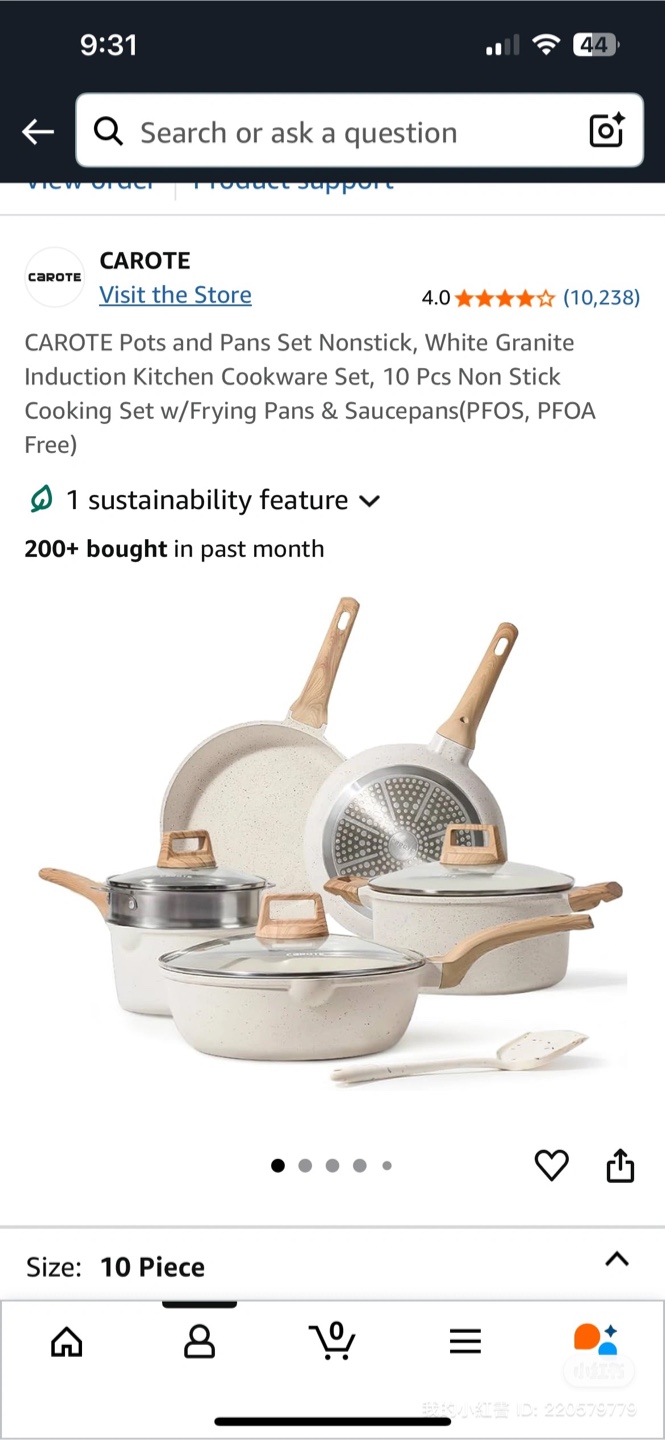 CAROTE 10-Piece Ceramic Non-Stick Cookware Set - photo 2