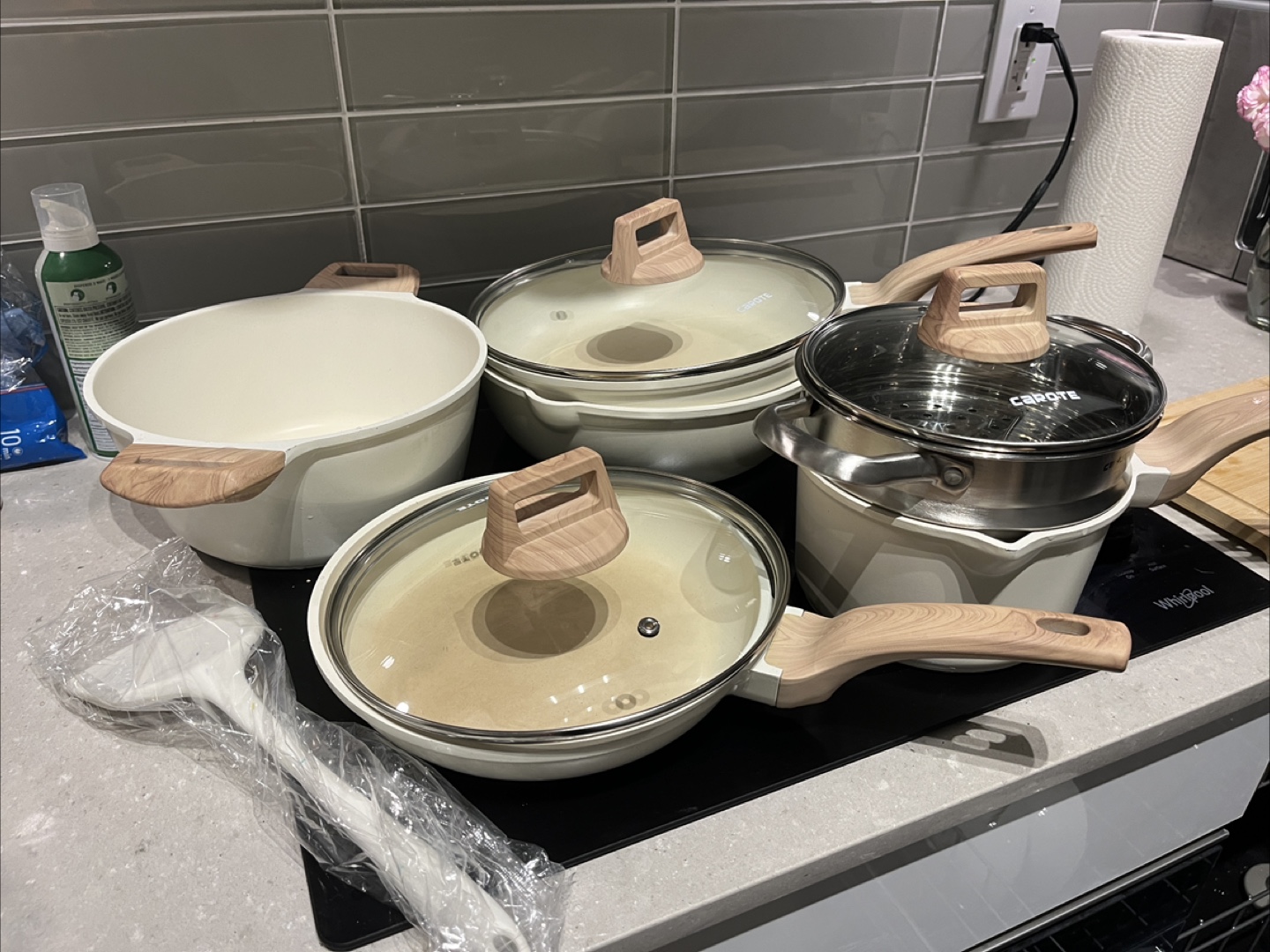 CAROTE 10-Piece Ceramic Non-Stick Cookware Set