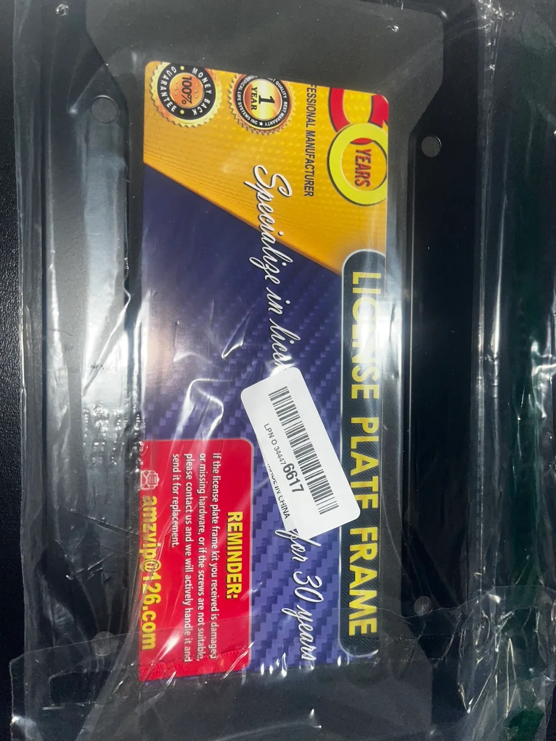 Brand New Black License Plate Frame image indicator(4)