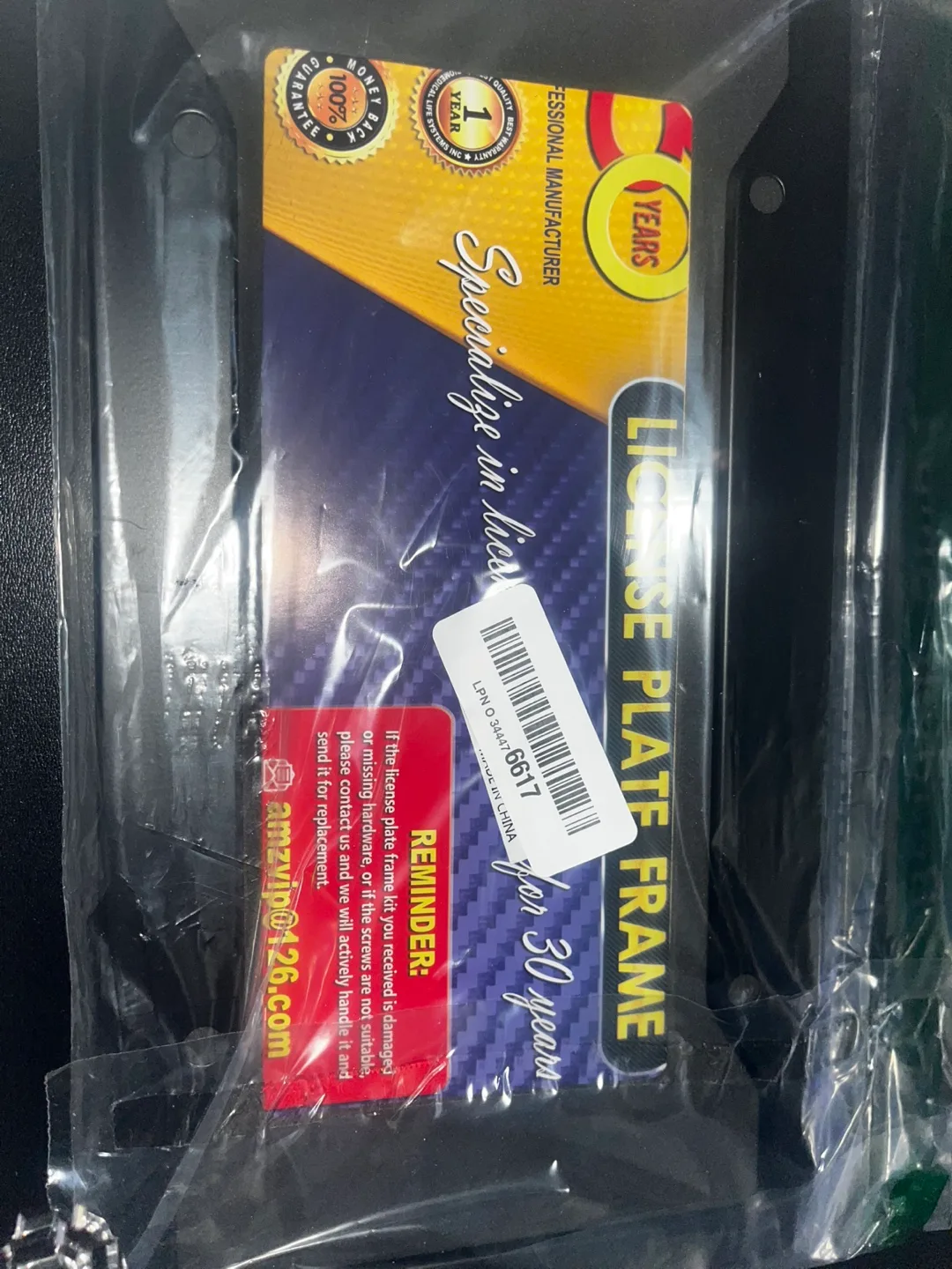 Brand New Black License Plate Frame image indicator(3)