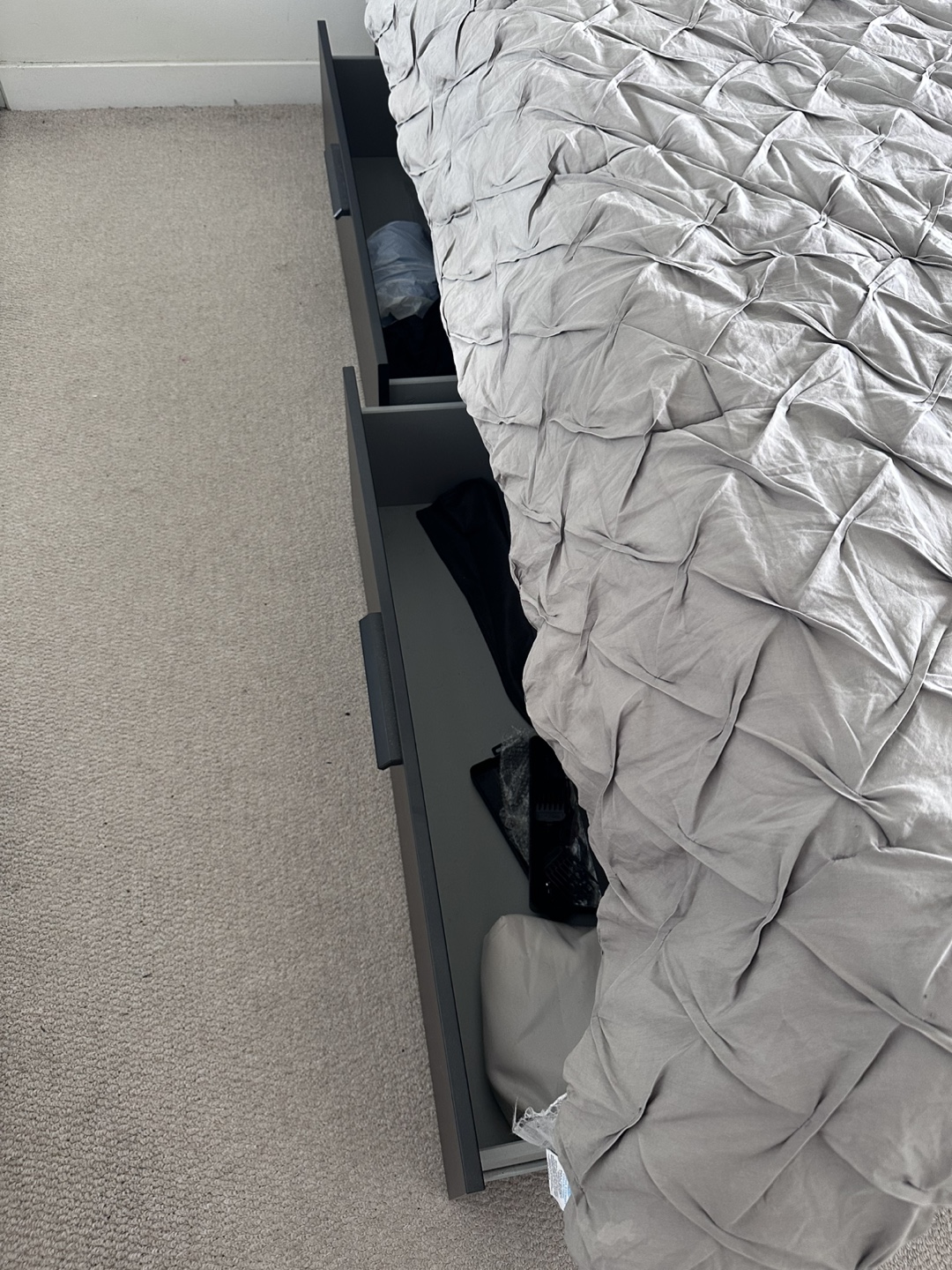 IKEA BRIMNES Black-Brown Queen Bed Frame with Storage - photo 2