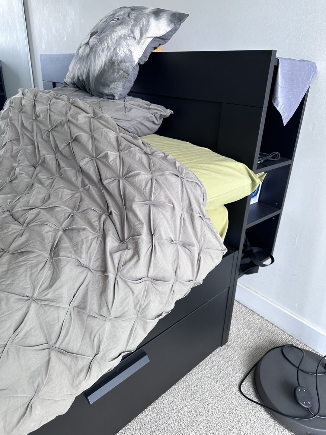 IKEA BRIMNES Black-Brown Queen Bed Frame with Storage - photo 5