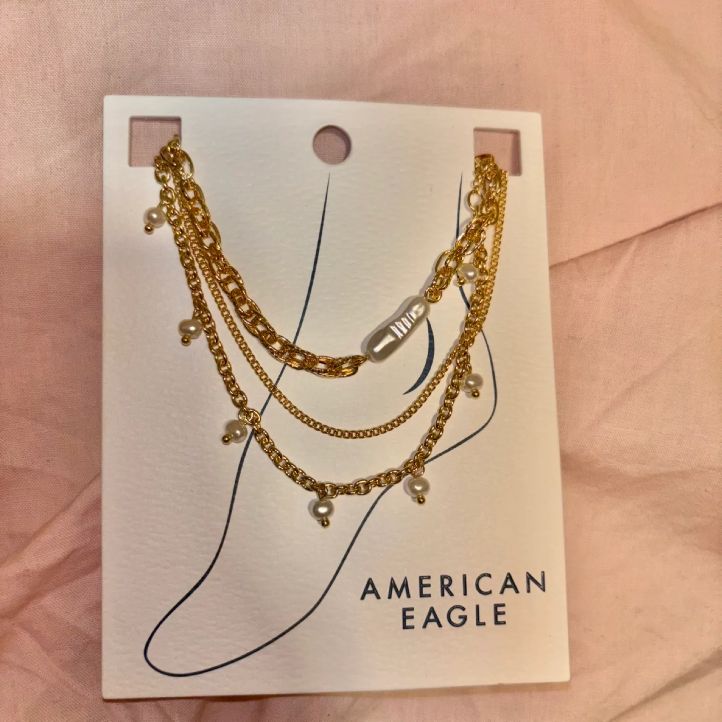 Gold Layered Anklet with Pearls thumbnail