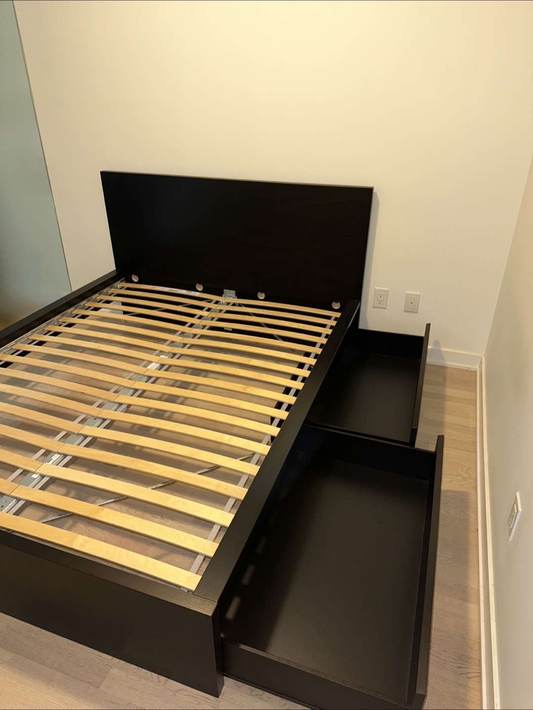 IKEA Queen Bed Frame with 2 Drawers - photo 2