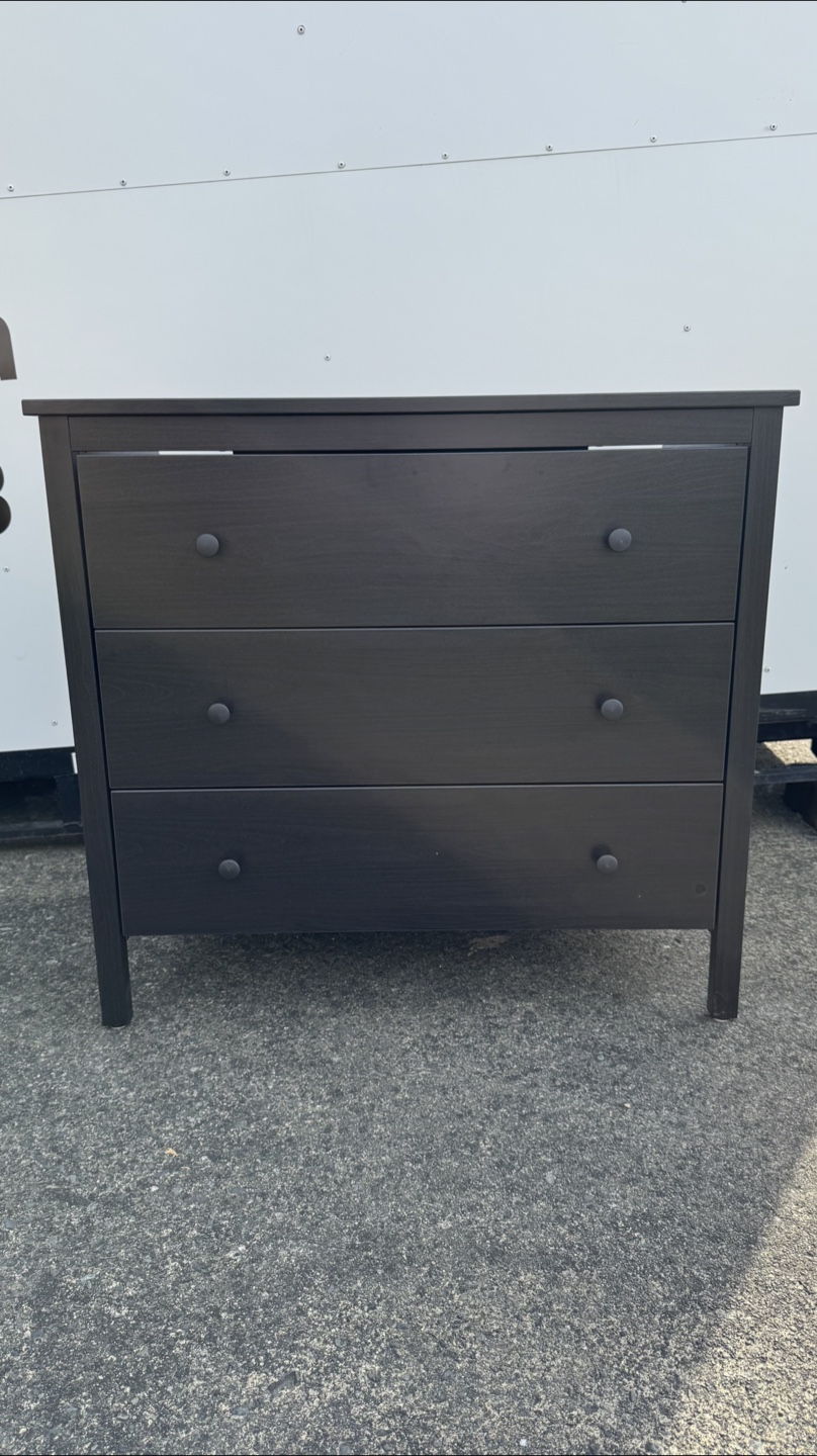 IKEA MALM 3-Drawer Chest - Black-Brown - photo 2