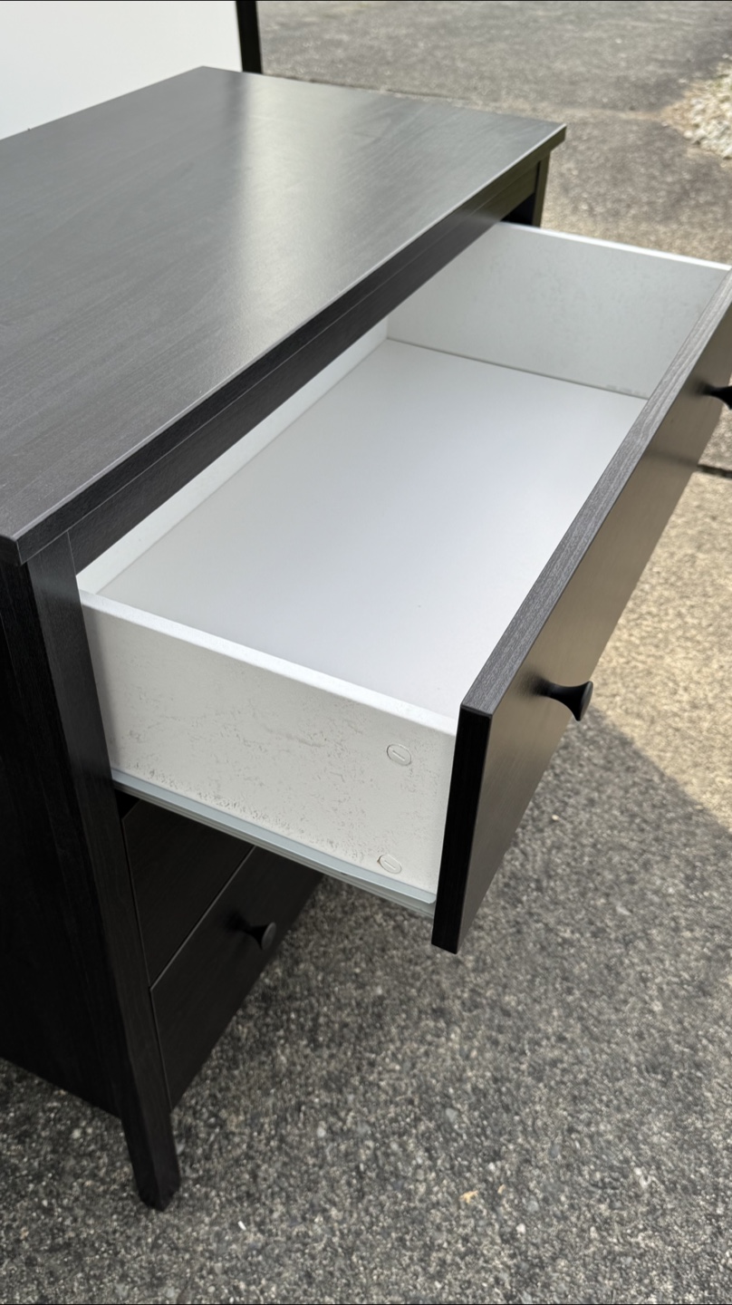 IKEA MALM 3-Drawer Chest - Black-Brown - photo 3
