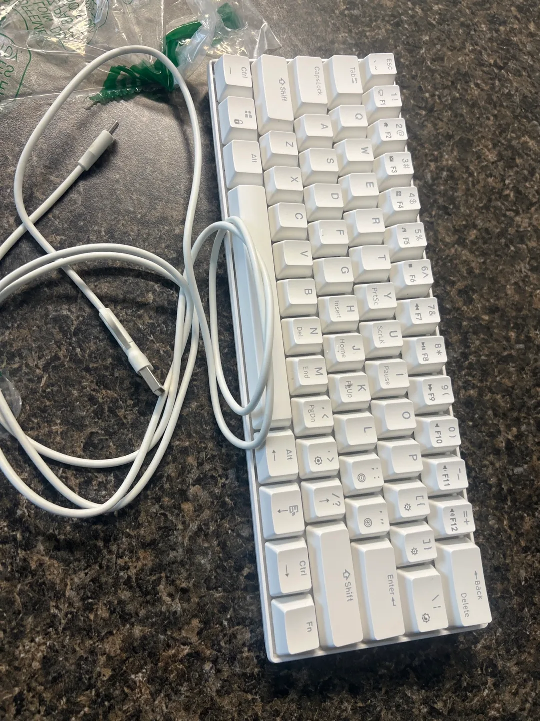 White Wired 61-Key Mechanical Keyboard thumbnail
