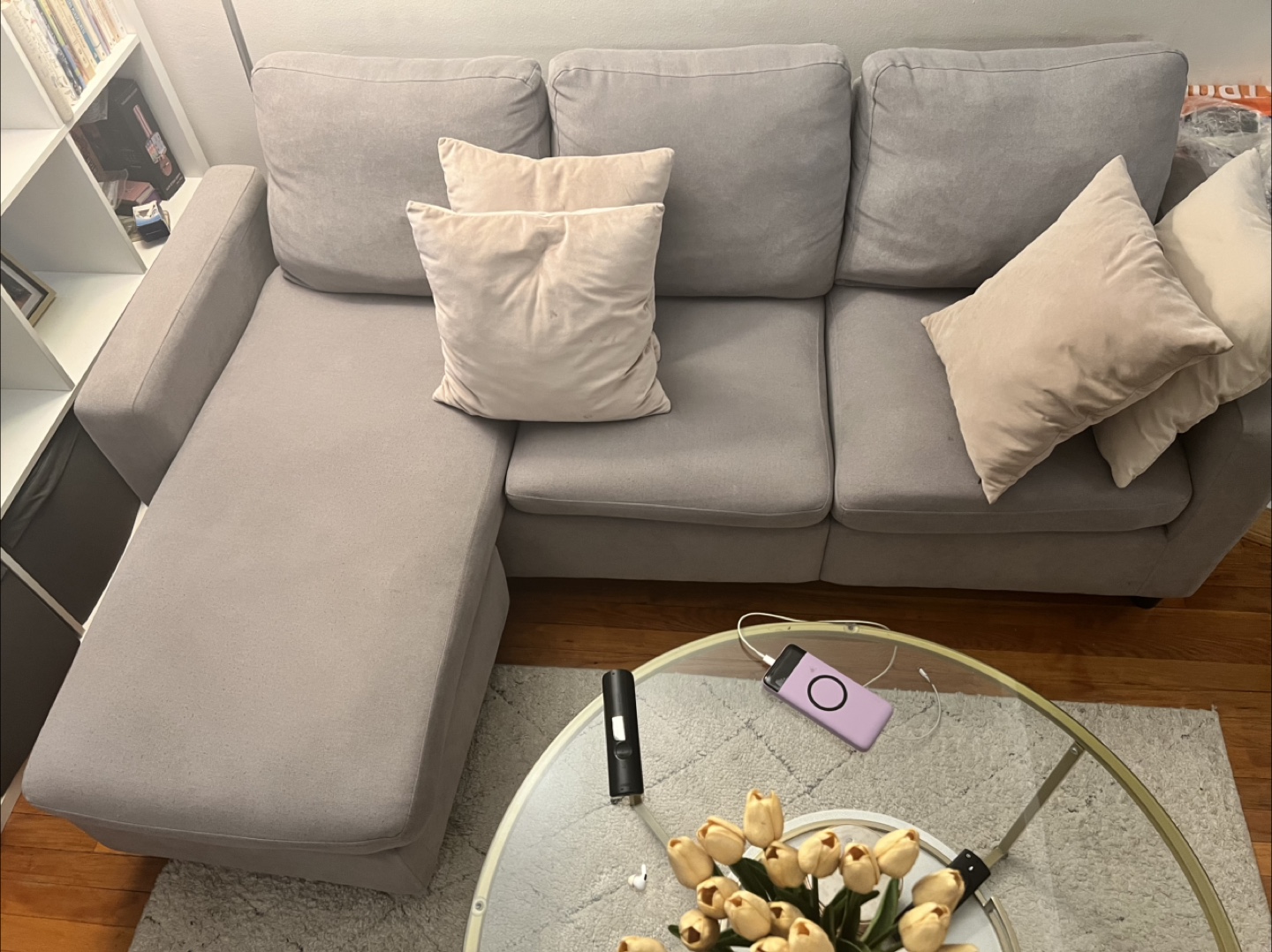 Grey Sectional Sofa with Chaise Lounge - photo 3