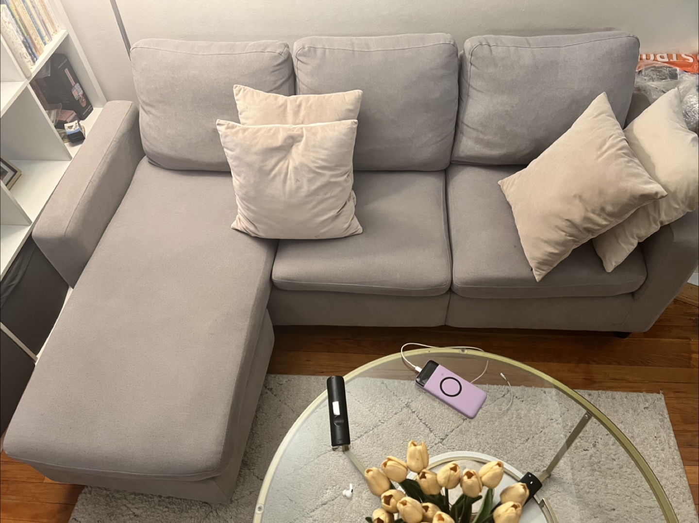Grey Sectional Sofa with Chaise Lounge - photo 2