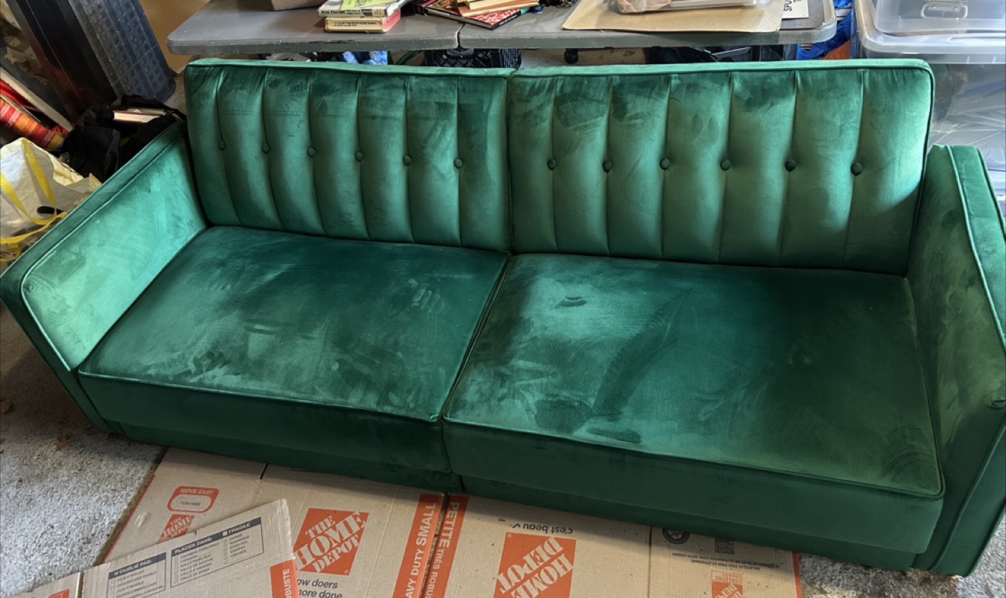 Green Velvet Futon Sofa