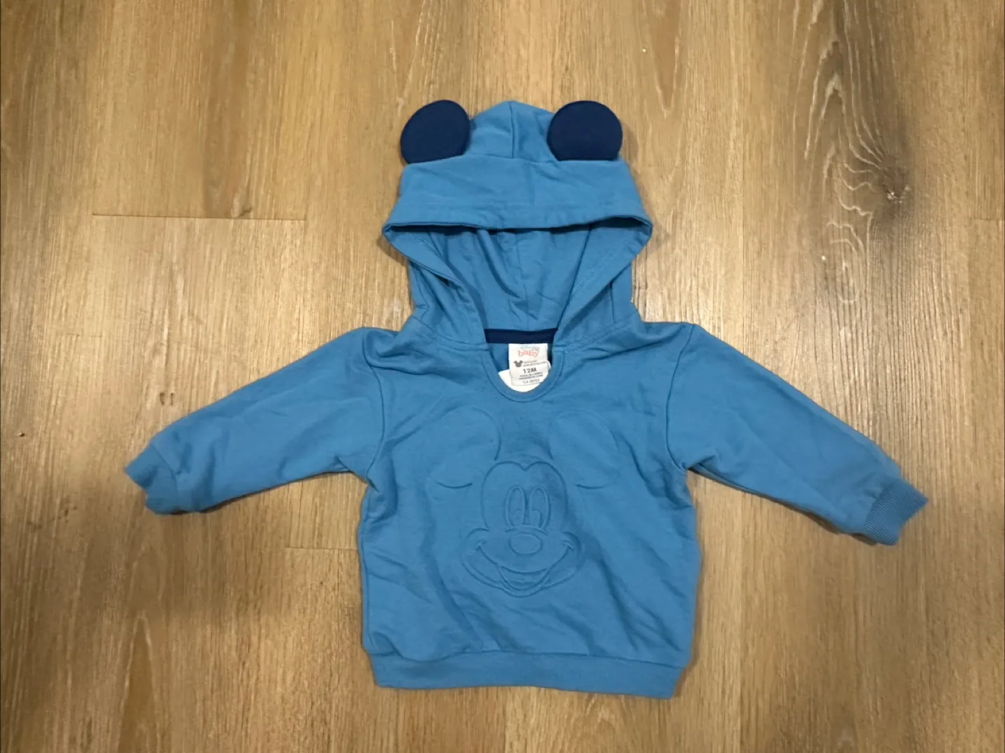 Mickey Mouse Boy Toddler Blue Hoodie Size 12M - Brand New thumbnail