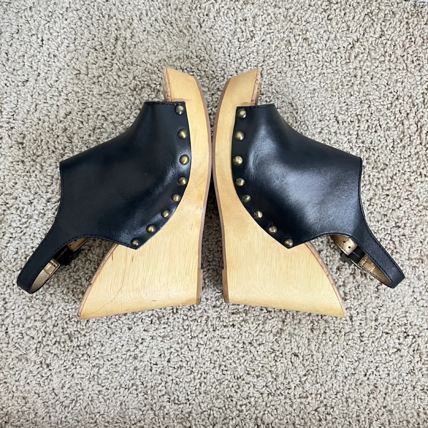 Sam Edelman Black Leather Studded Wedge Sandals image indicator(3)