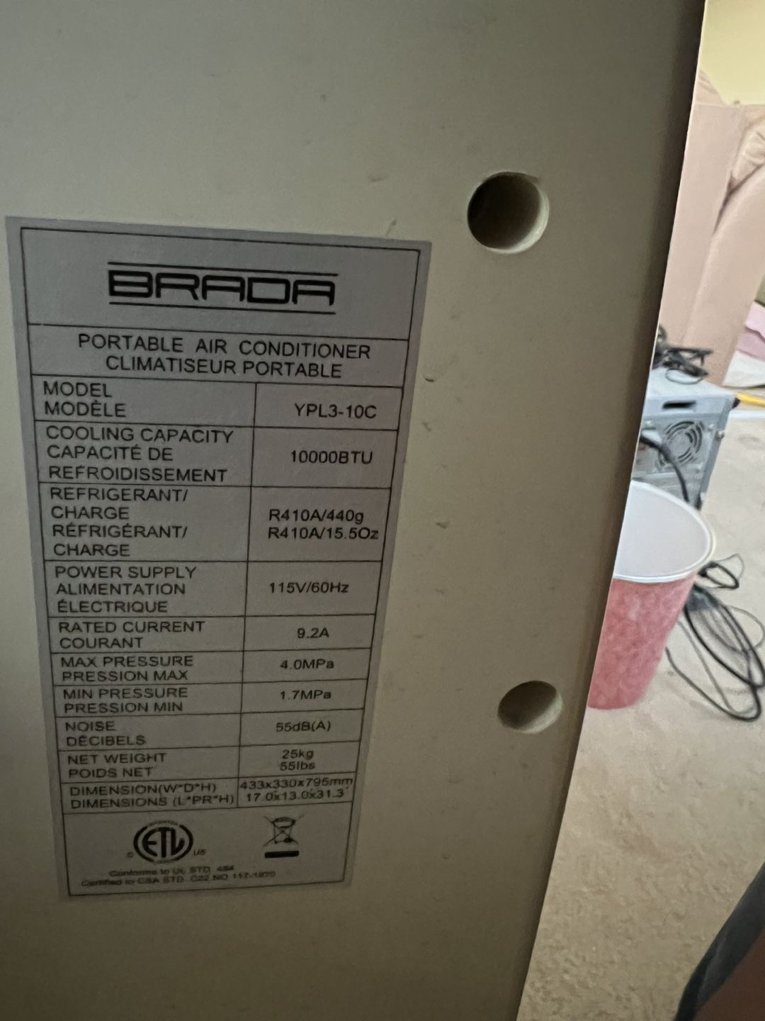 Brada Portable Air Conditioner - YPL3-10C - photo 2