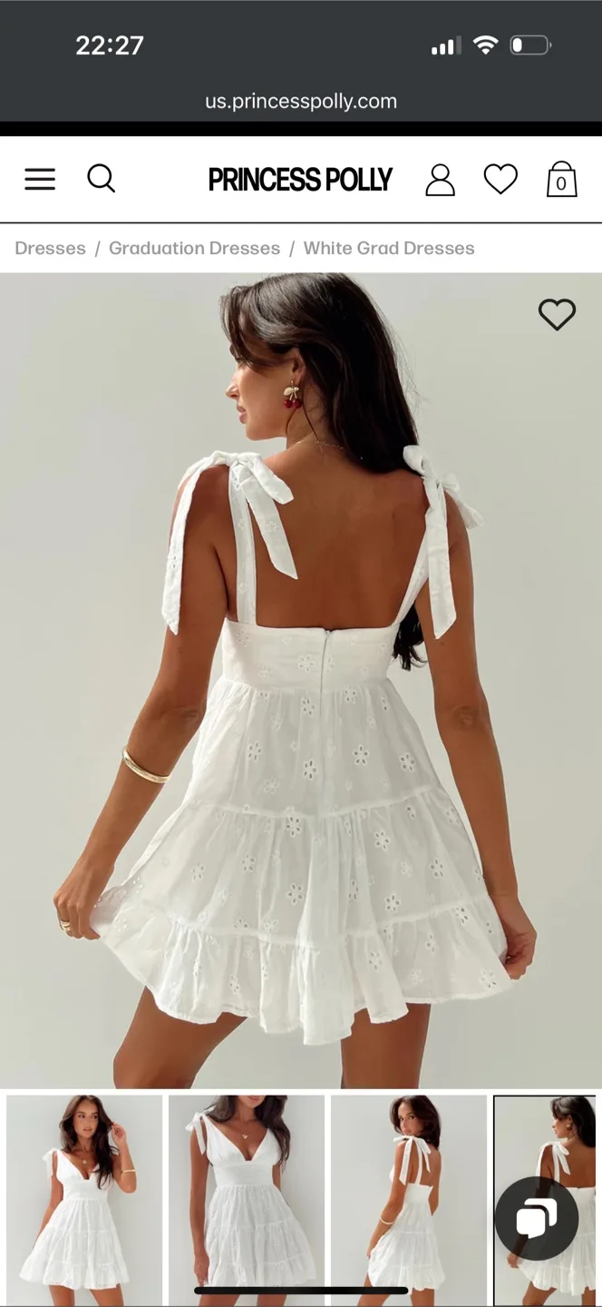 Princess Polly White Eyelet Mini Dress image indicator(3)