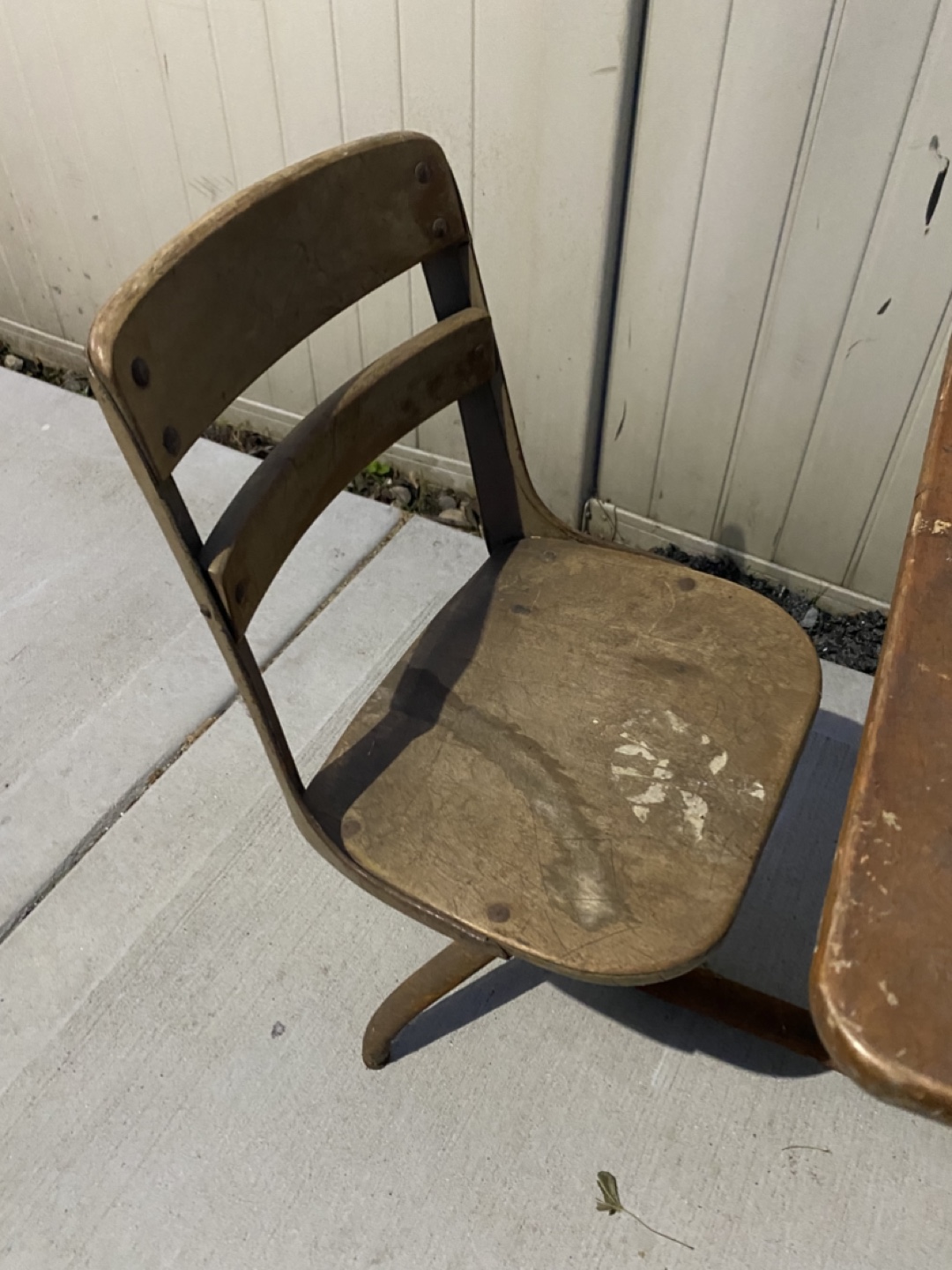 Vintage Child's School Desk and Chair Set - photo 4