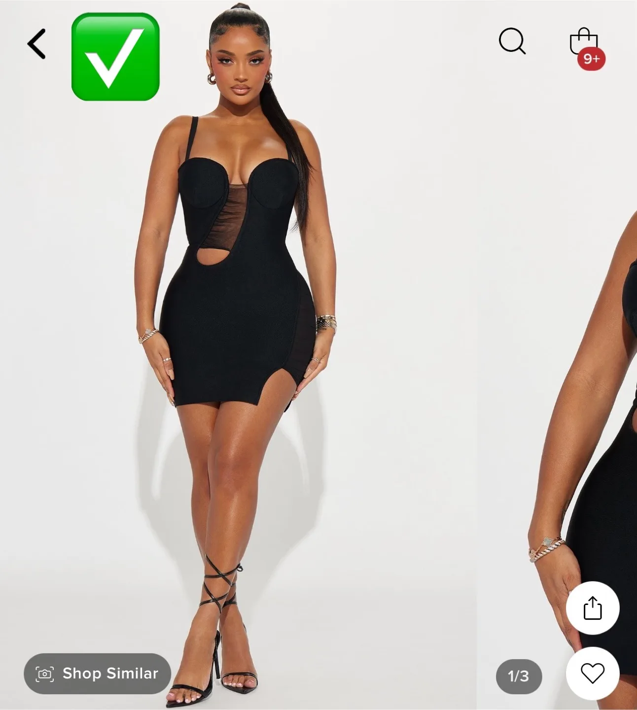 Black Cut-Out Mini Dress thumbnail