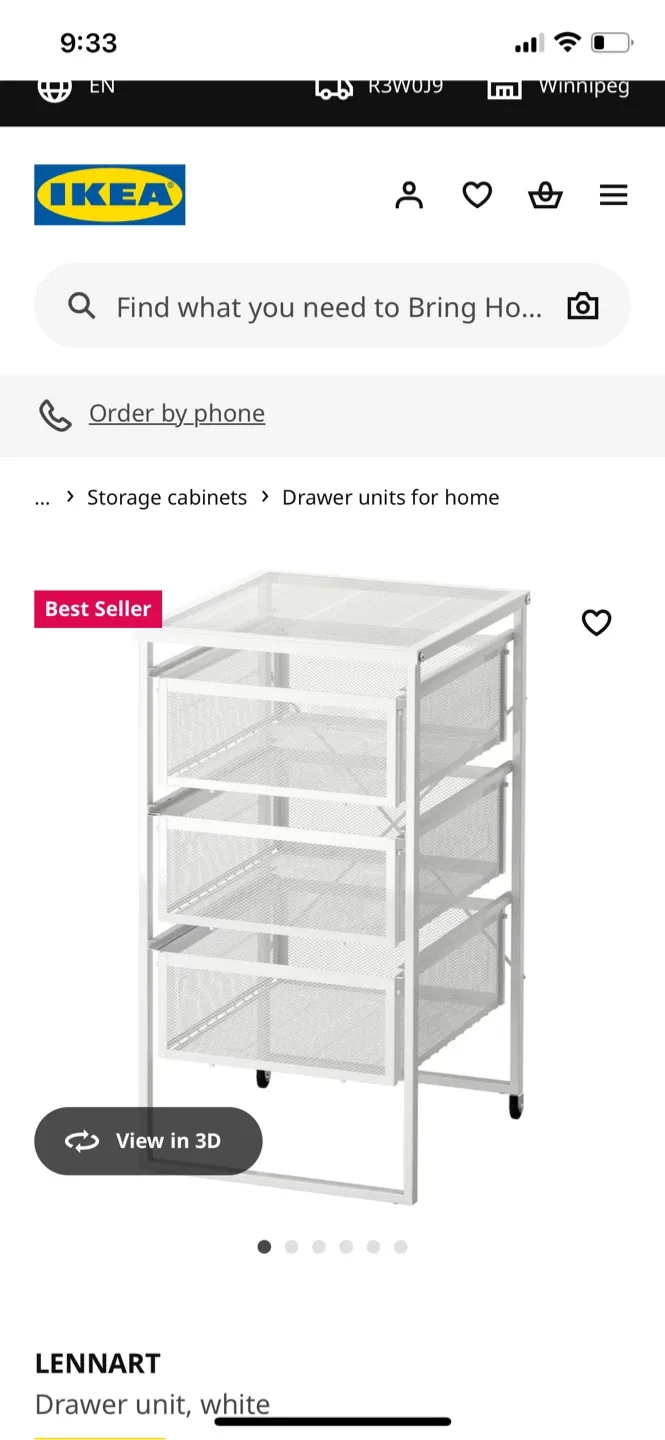 IKEA LENNART Drawer Unit - White thumbnail