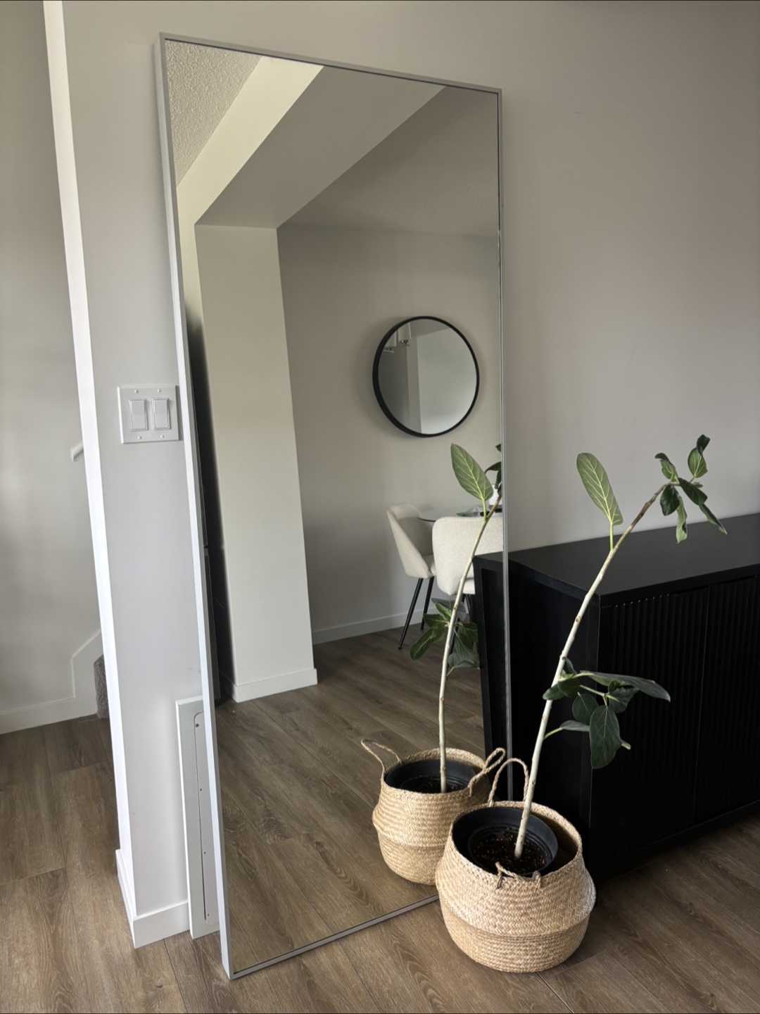 HOVET Full-Length Mirror with Silver Frame