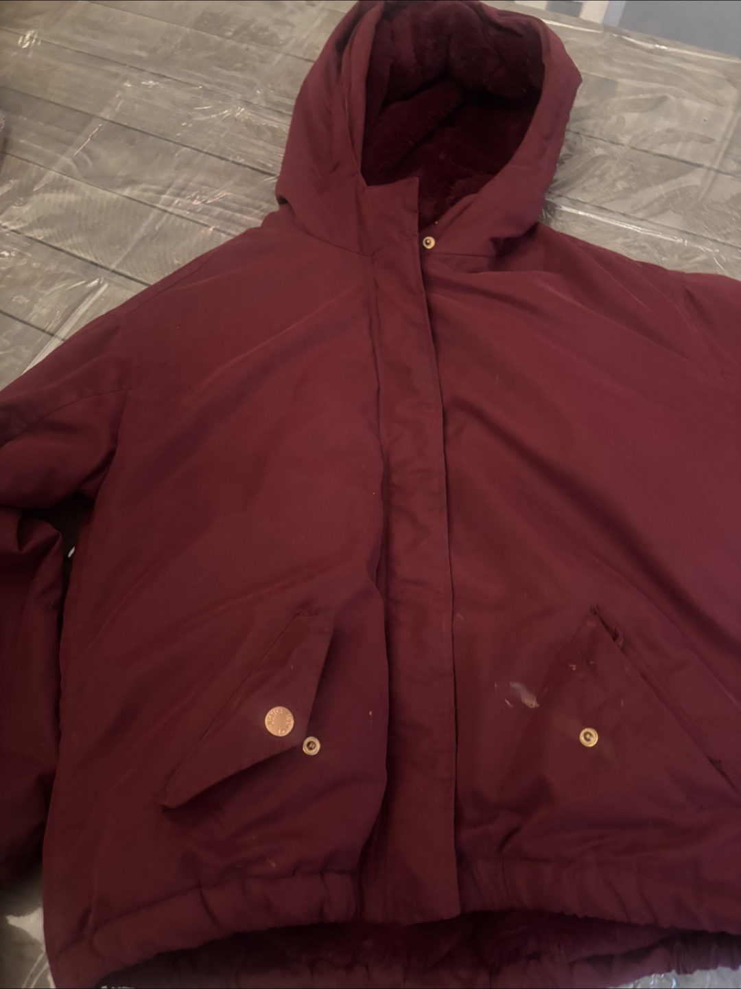 Burgundy Hooded Puffer Jacket justice - photo 4