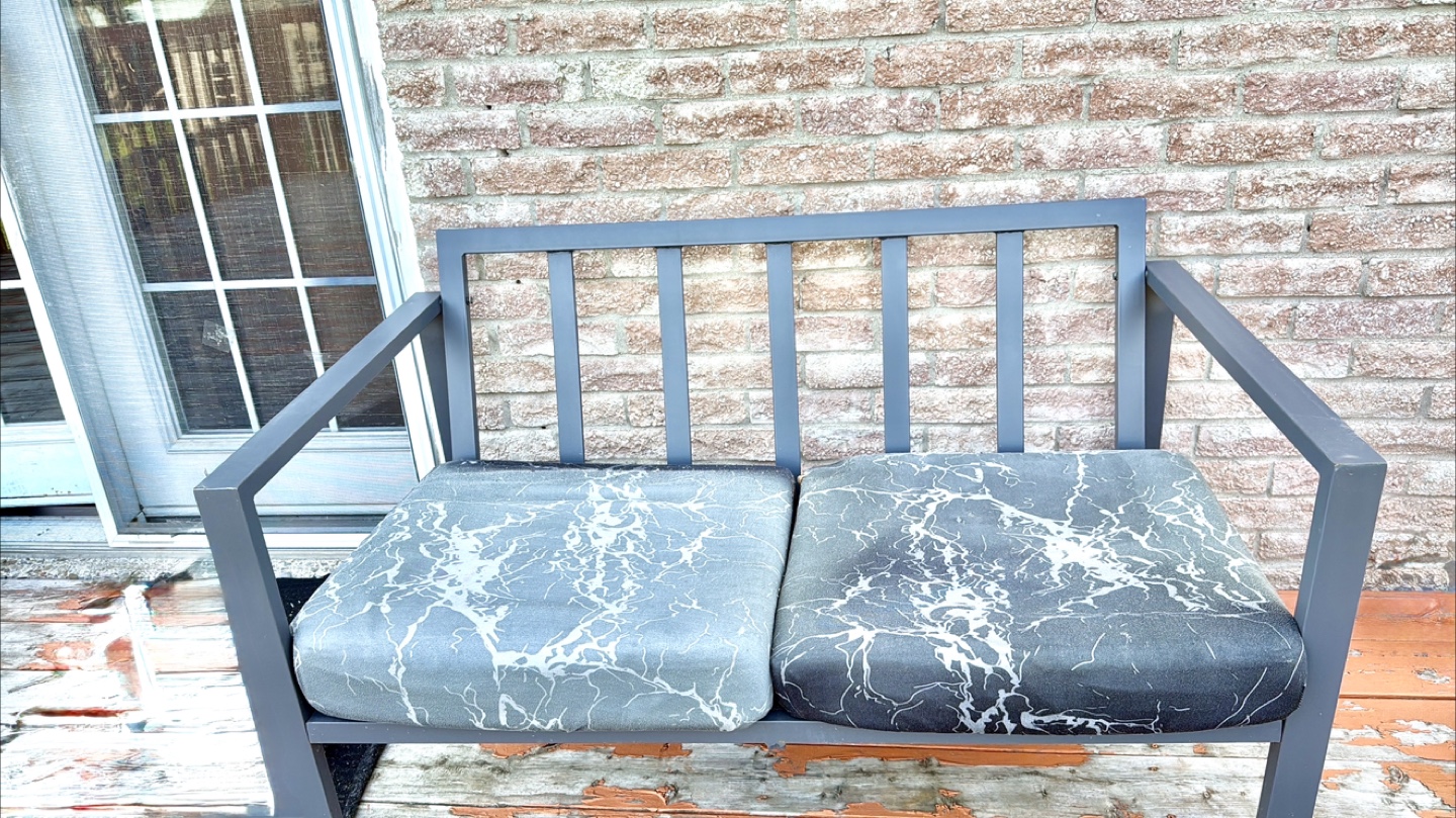 Metal Outdoor Loveseat with Cushions