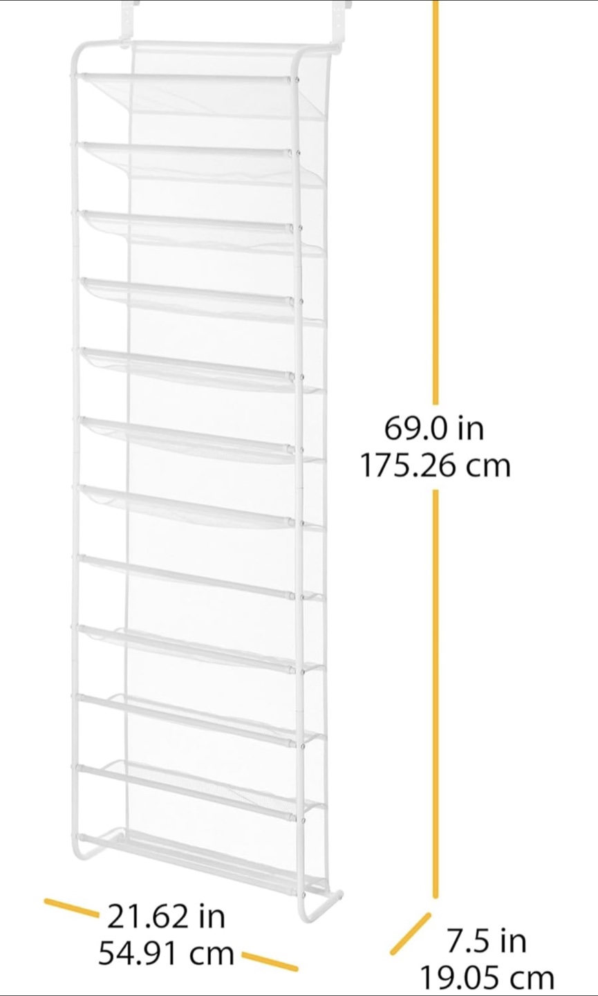 Over-the-Door Shoe Organizer - White - photo 2