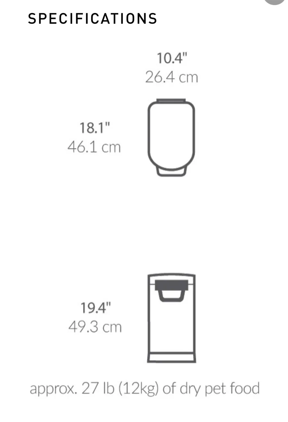 🐶Simplehuman Airtight Pet Food Can (Stainless Steel) image indicator(10)